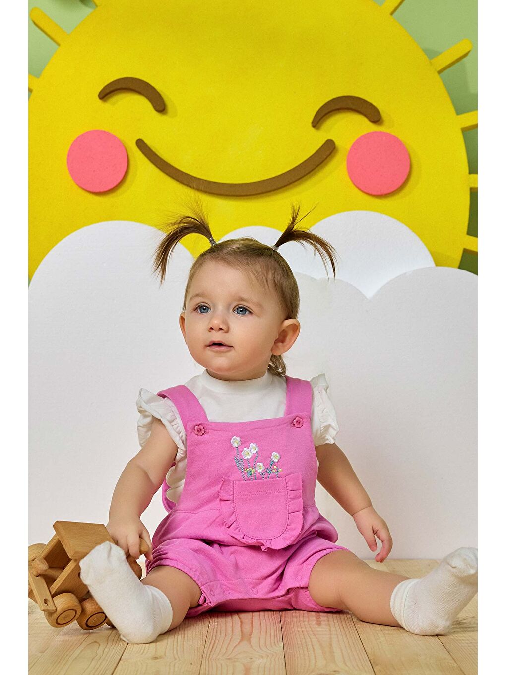 Minycenter Karışık Kız Bebek Salopet Set