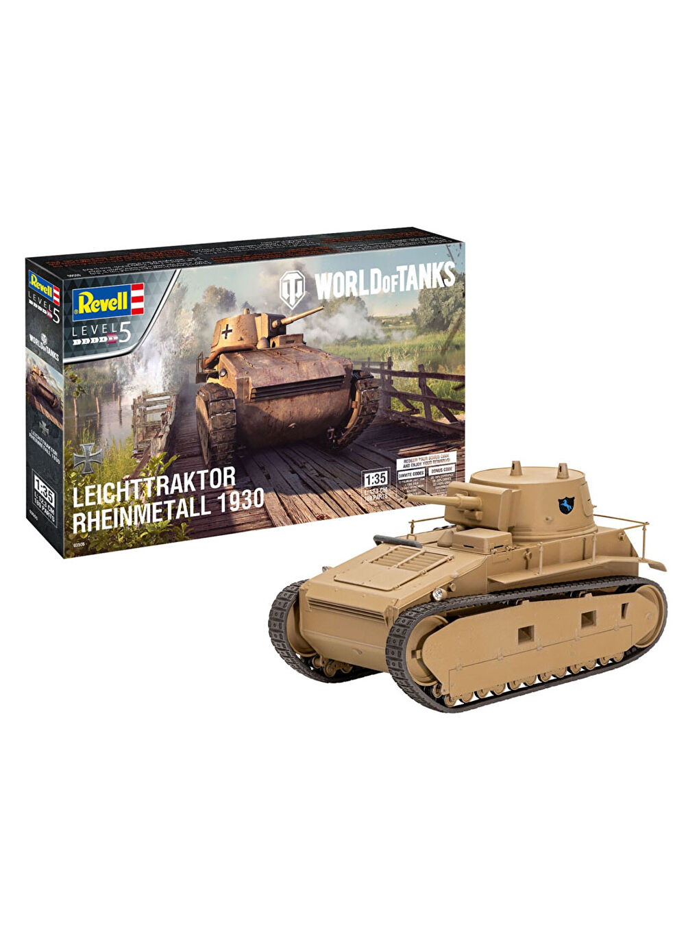 Revell Renksiz Maket Leichttraktor Rheinmetall 1930 World of Tanks 03506