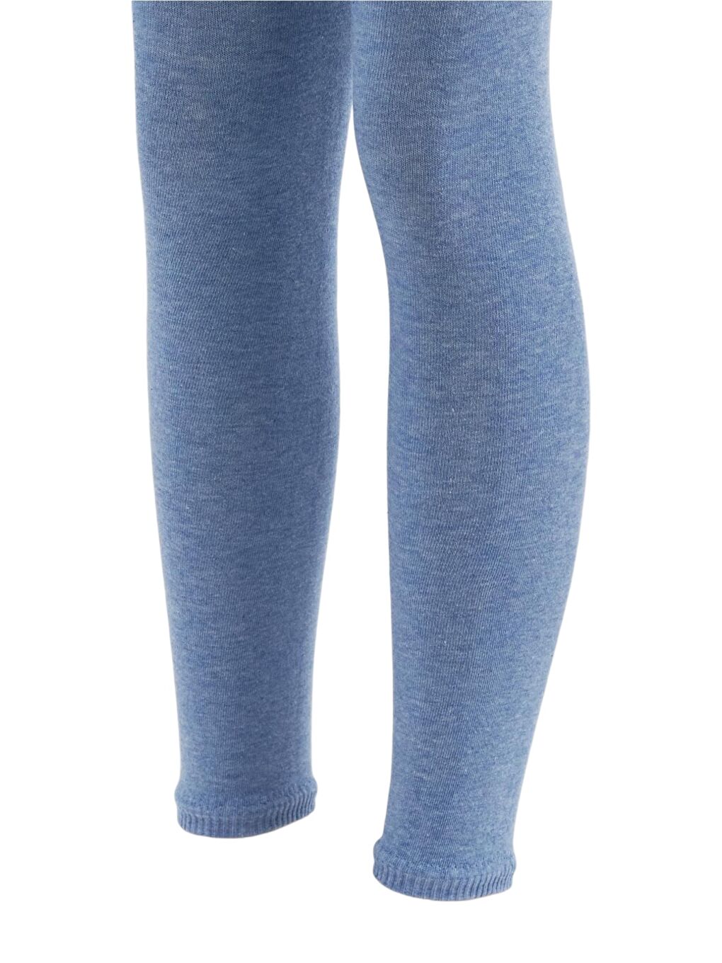 Gri Çocuk Pamuklu Tayt Mavi Melanj-1