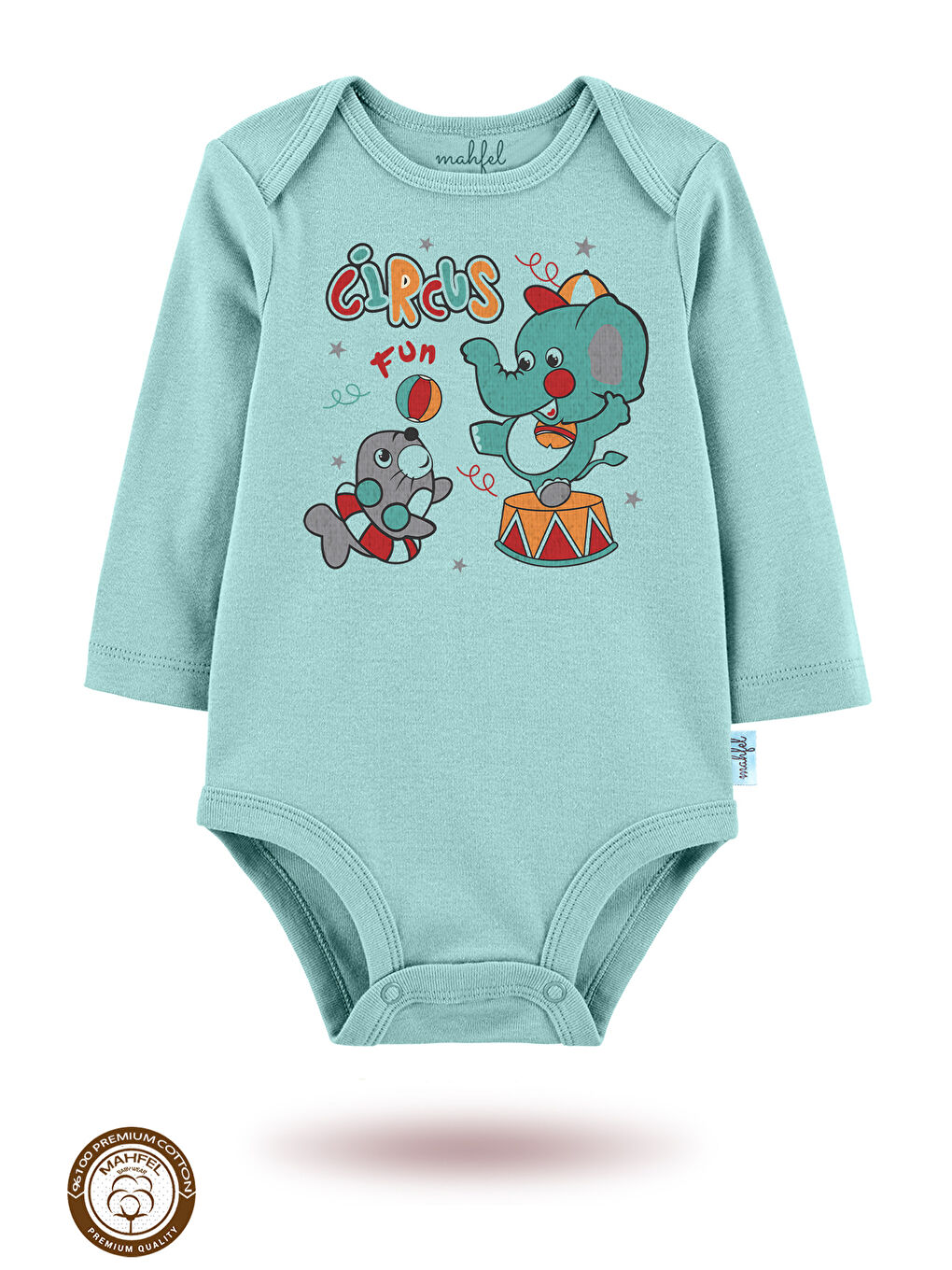 Bej 3 lü  100 Pamuklu Organik Baskılı Çıtçıtlı Bebek Body Zıbın-1