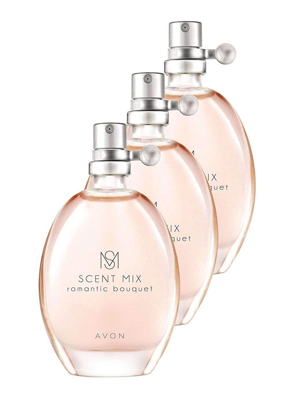 AVON Renksiz Scent Mix Romantic Bouquet Kadın Parfüm Edt 30 Ml. Üçlü Set