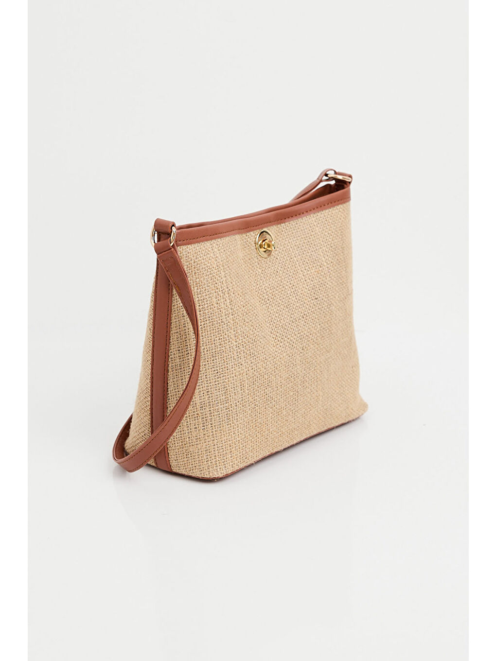 Kahverengi 010174 Yavrulu Hasır Omuz Çantası - Taba-2