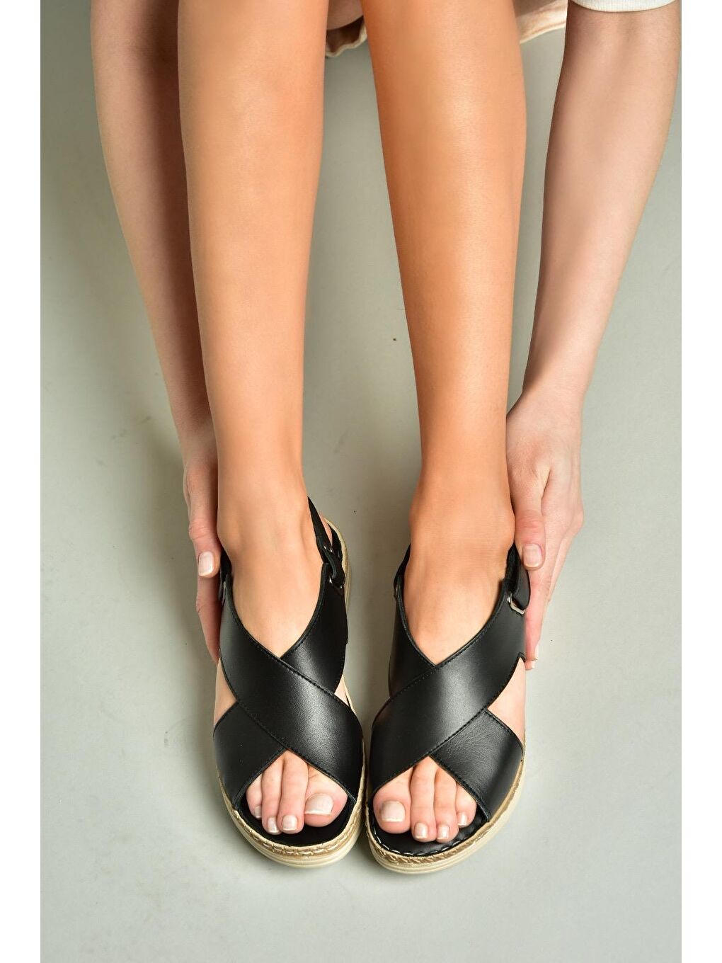 U5552405 Siyah Kadın Sandalet-3