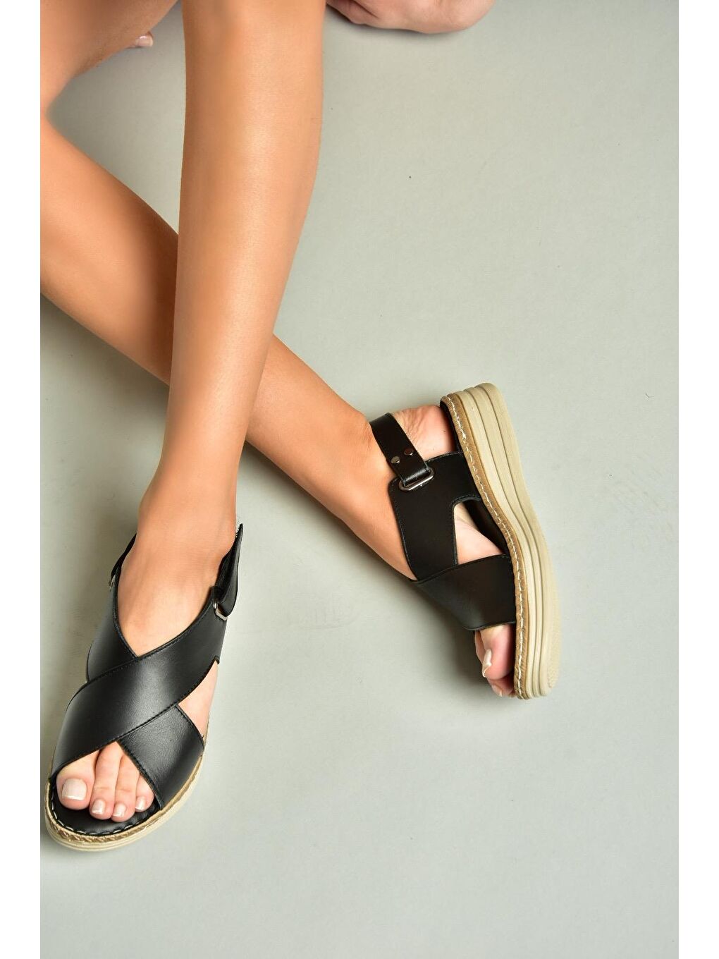 U5552405 Siyah Kadın Sandalet-4