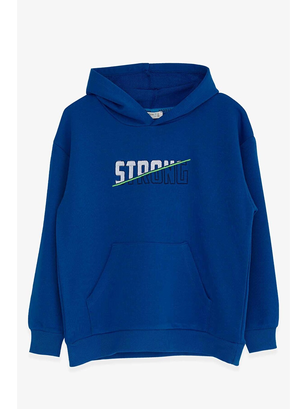 Erkek Çocuk Sweatshirt Nakışlı Yazı Baskılı Saks Mavisi (8-14 Yaş)
