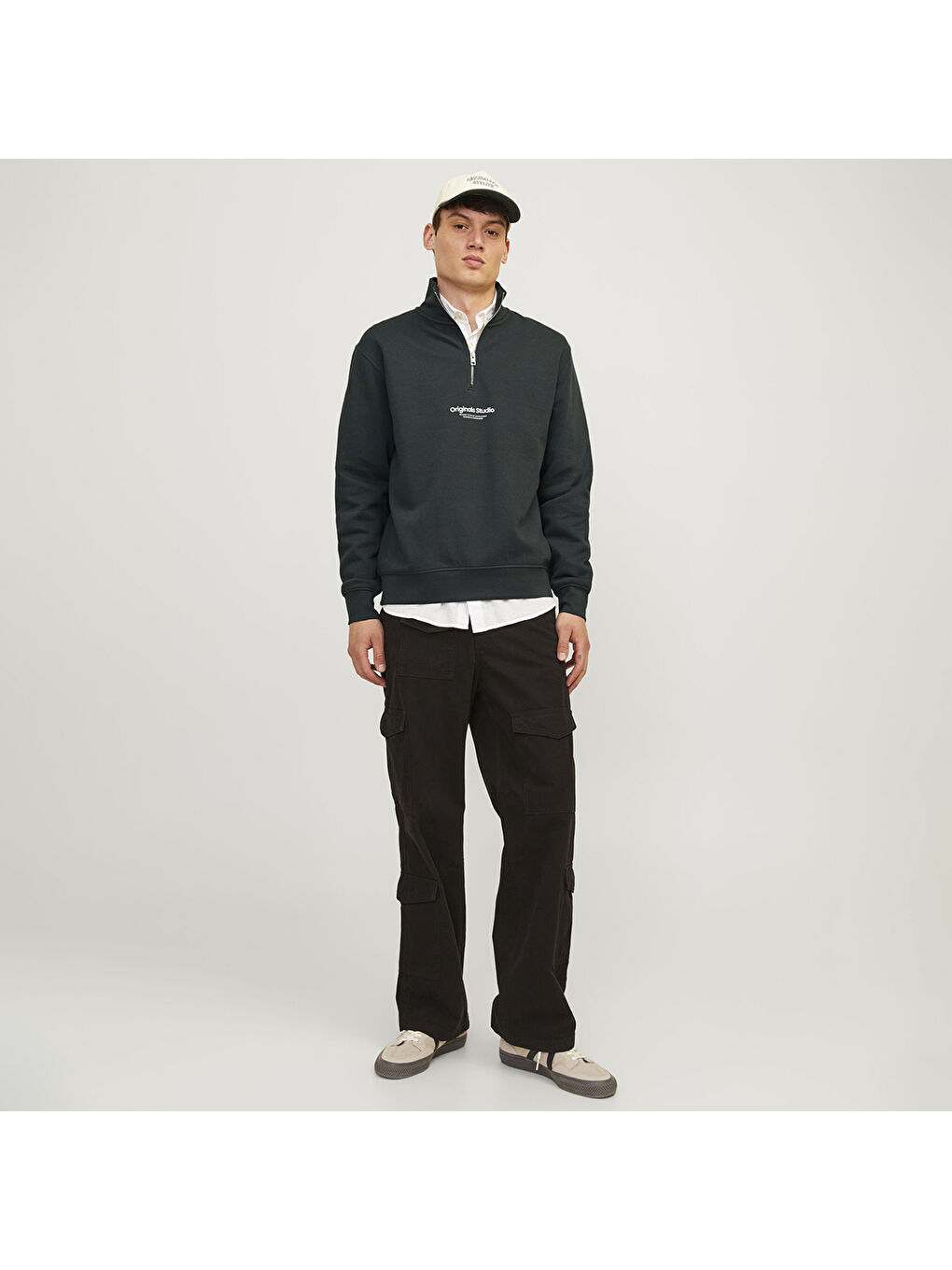 Jack & Jones Yeşil Vesterbro Quarter Zip Erkek Yeşil Dik Yaka Sweatshirt - 3