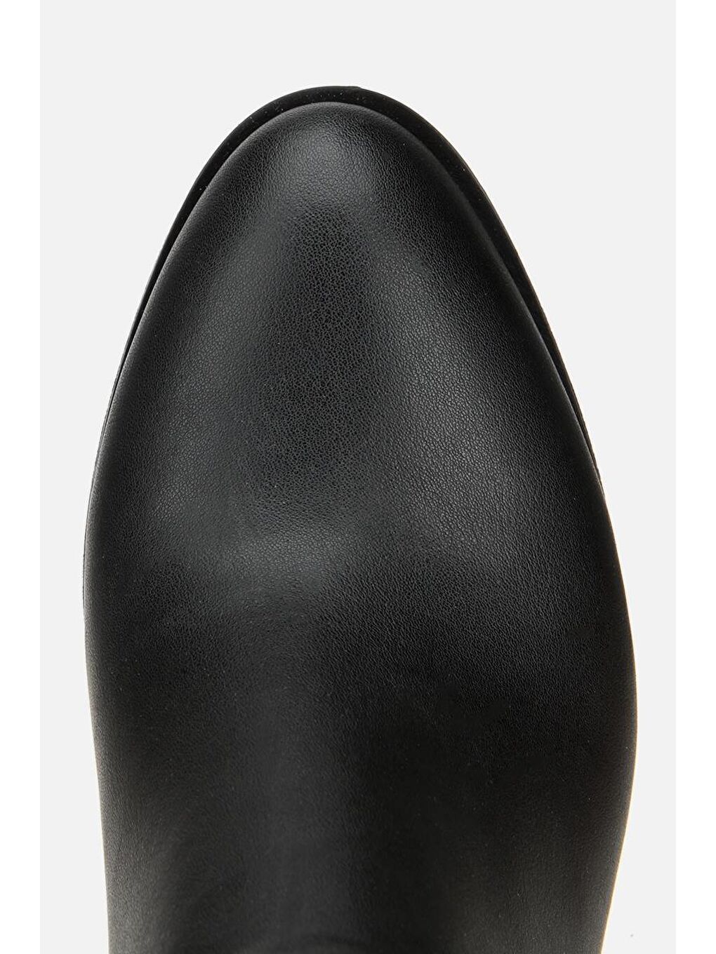 Kadın Siyah Kırışık Görünümlü Diz Altı Topuklu Bot-4