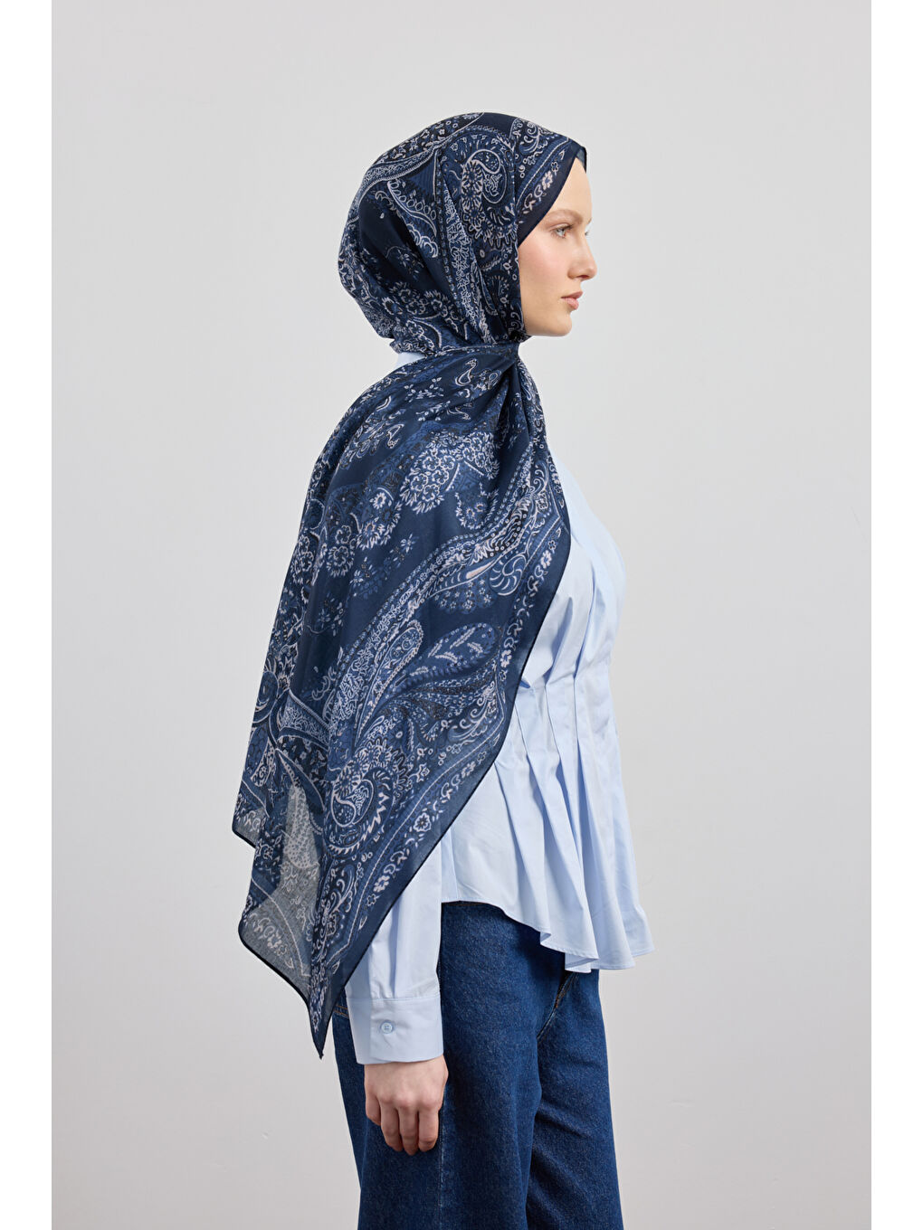 Pamuk Şal Flow İndigo-2