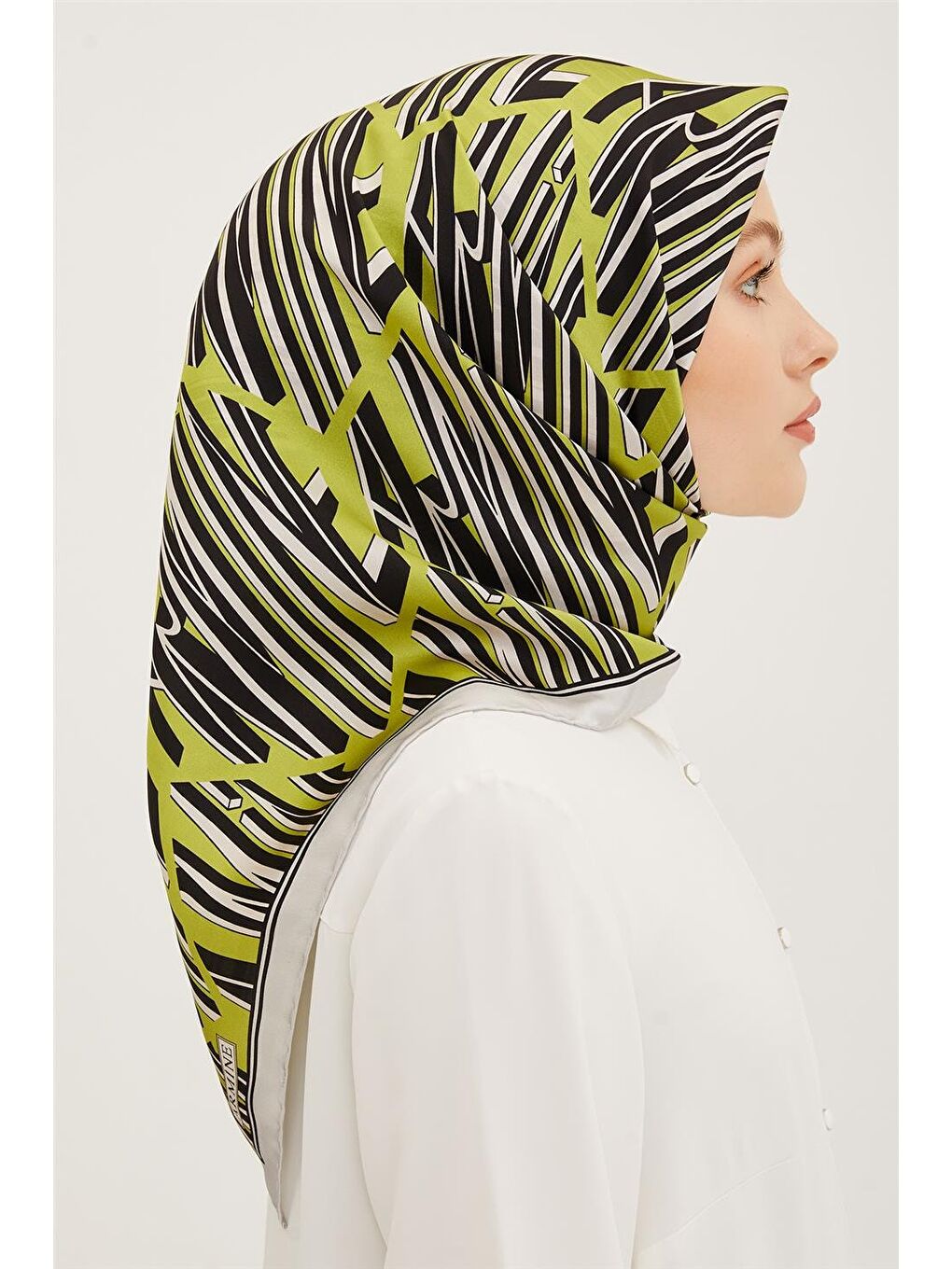 Yeşil Twill İpek Eşarp 23Ya8911 9 58-5