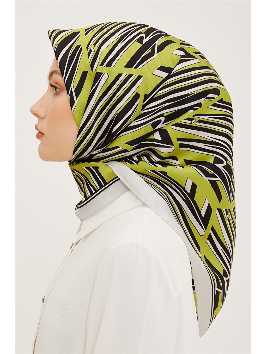 Yeşil Twill İpek Eşarp 23Ya8911 9 58-6