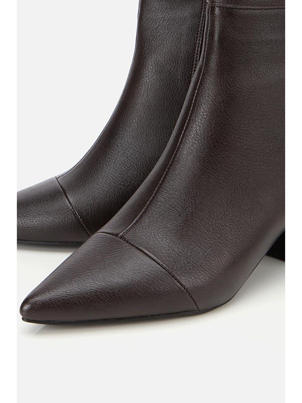 Kadın Kahverengi Tokalı Kalın Topuklu Bot-2