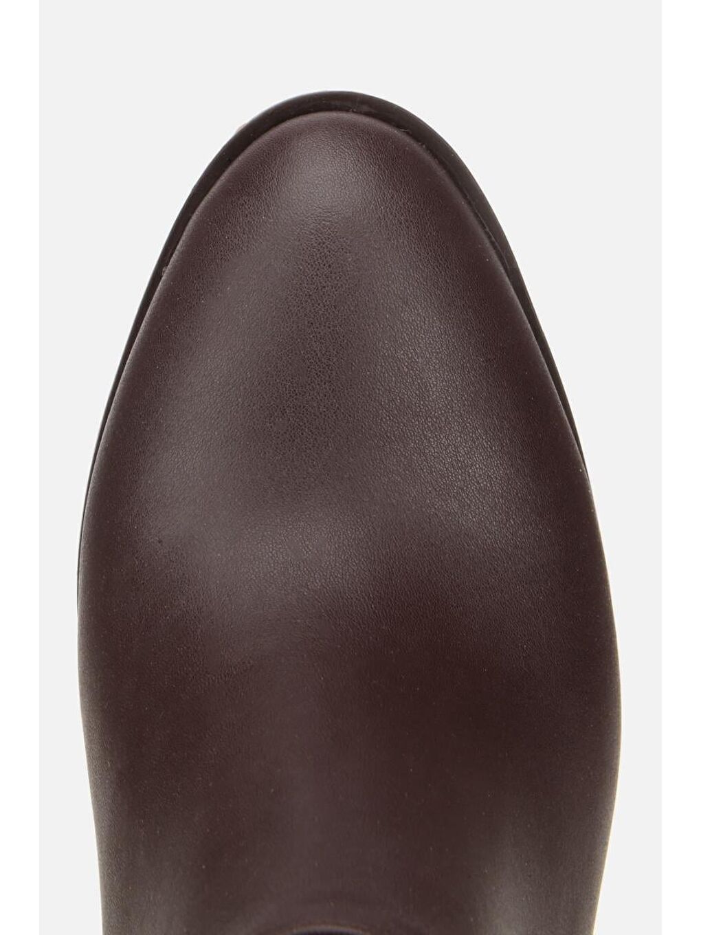 Kadın Kahverengi Kırışık Görünümlü Diz Altı Topuklu Bot-4