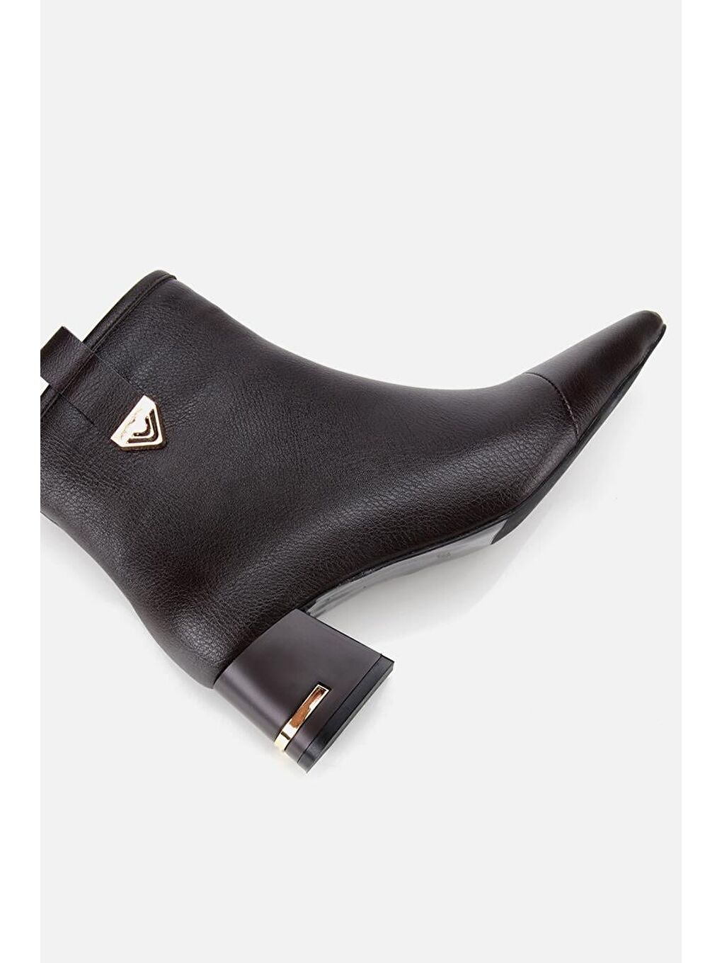 Kadın Kahverengi Tokalı Kalın Topuklu Bot-5