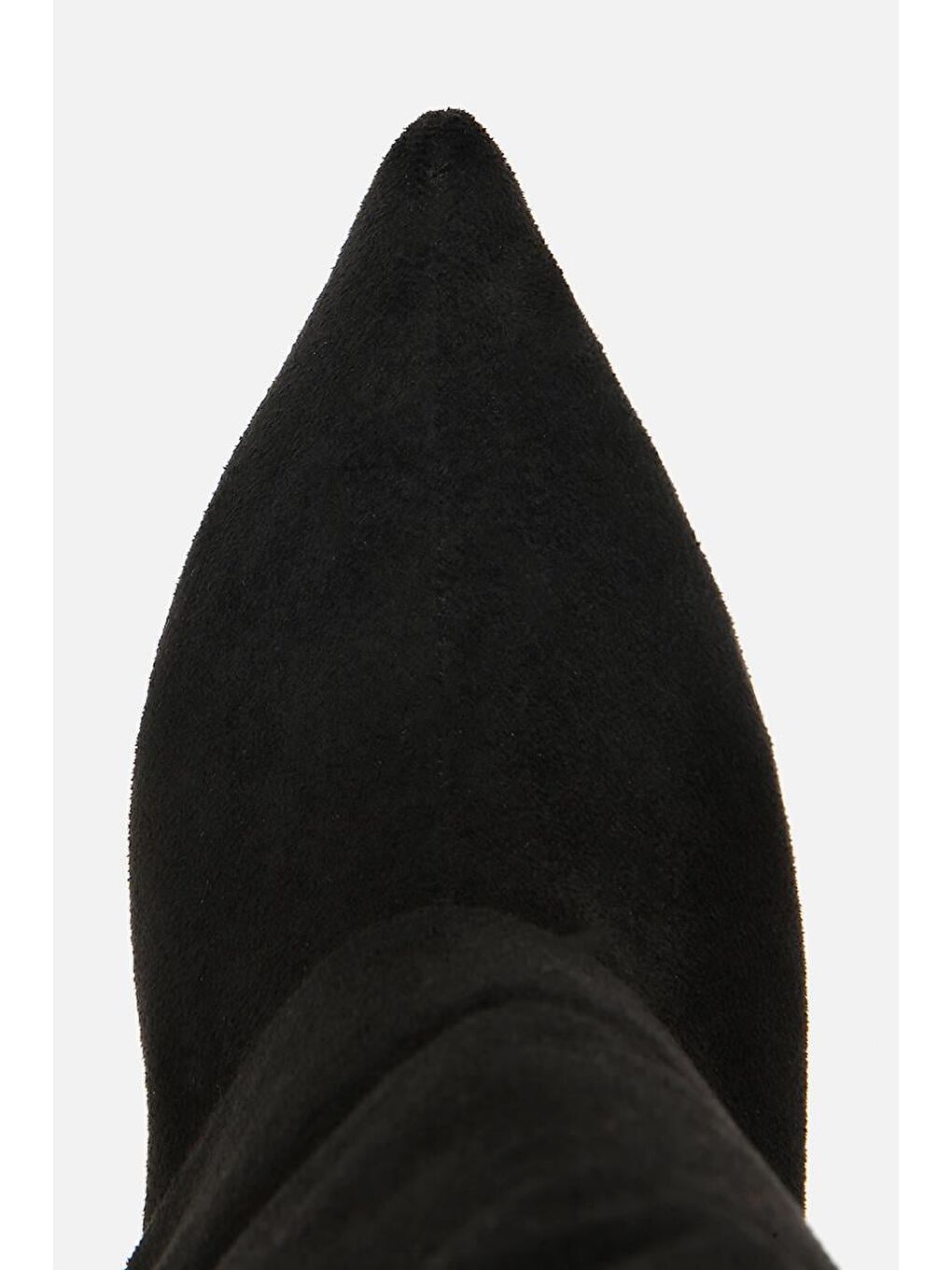 Kadın Süet Siyah Pantolon Görünümlü İnce Kemerli Topuklu Çizme-4