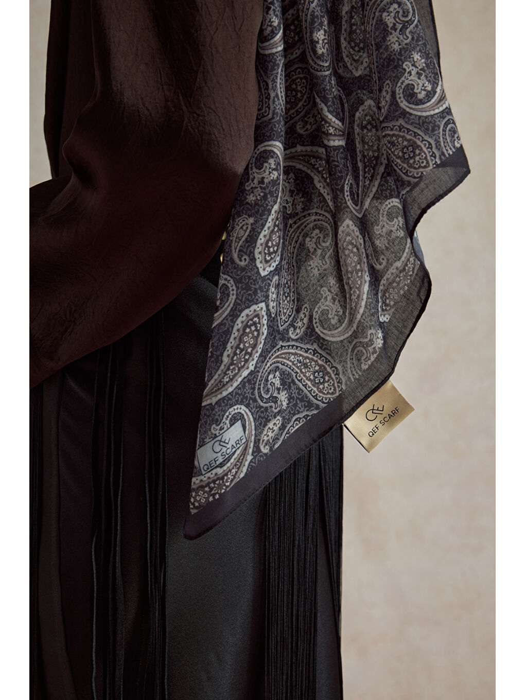 Kahverengi Pamuk Şal Lune Kahve-3