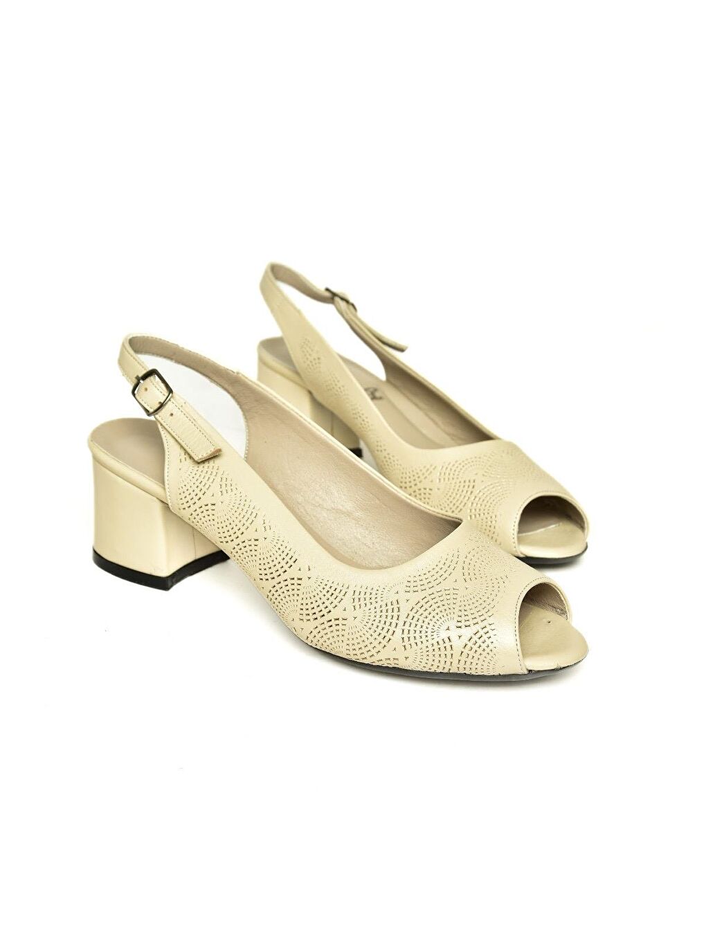 U9080221 Bej Kadın Topuklu Ayakkabı-2