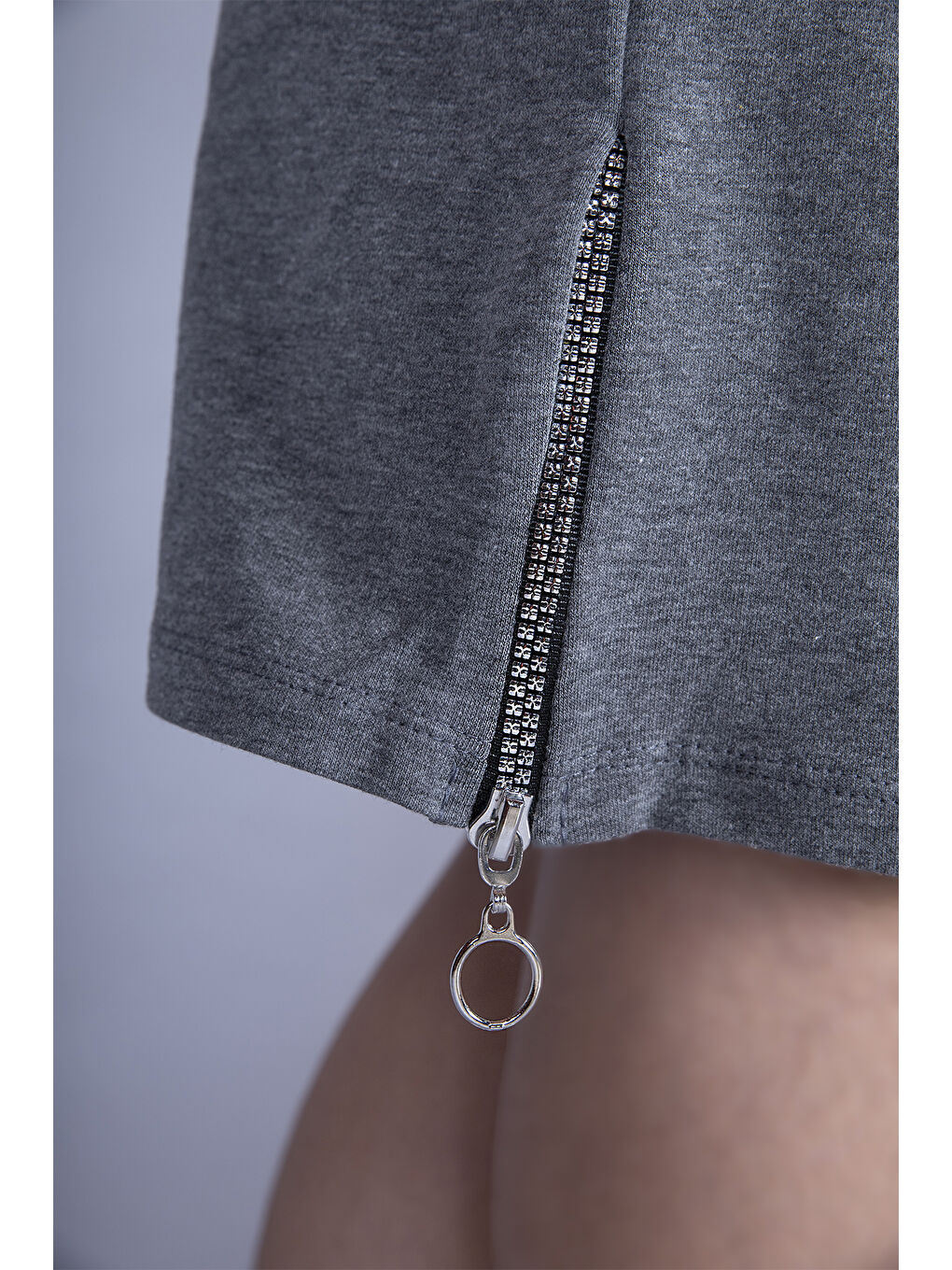 Antrasit Kız Çocuk Life Baskılı Etekli Takım-1