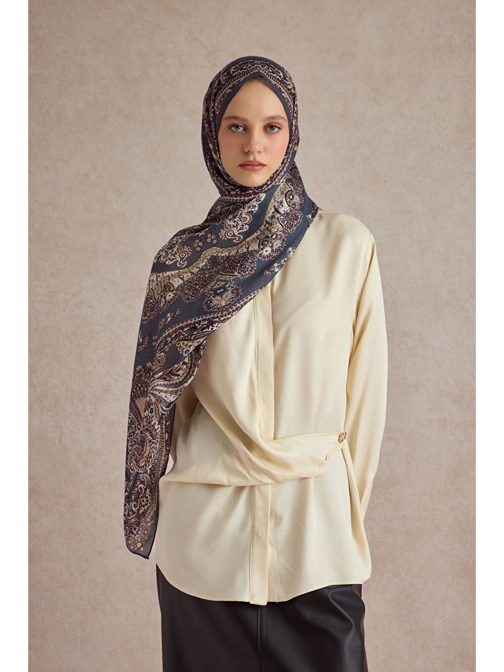 Yeşil Pamuk Şal Flow Olive-1