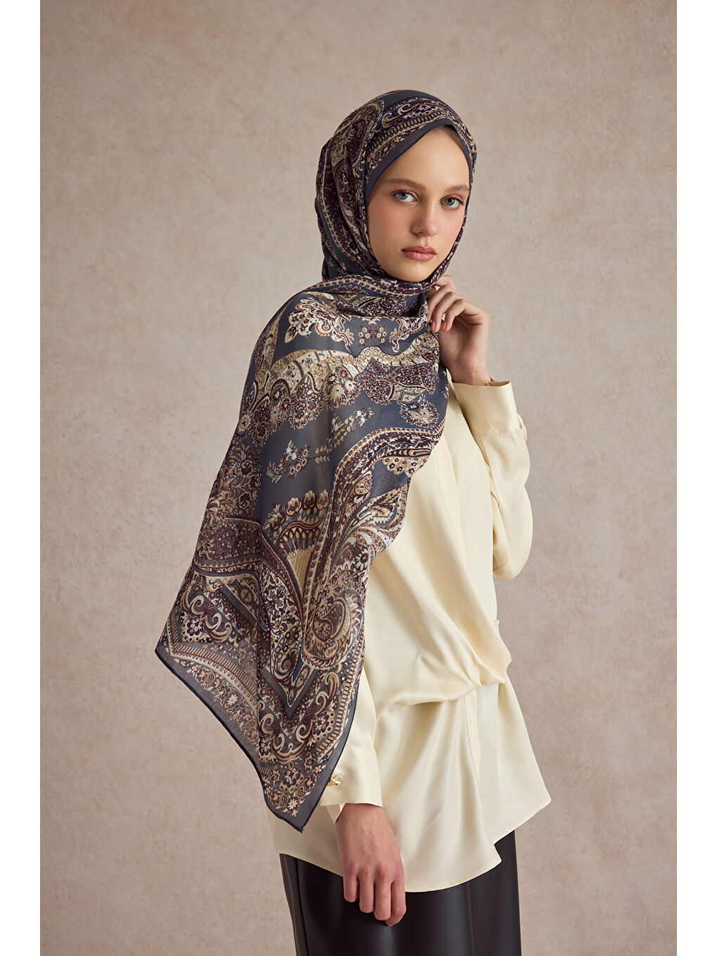 Yeşil Pamuk Şal Flow Olive-2