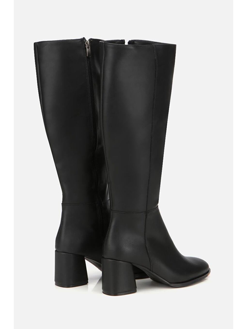 Kadın Siyah Dikiş Detaylı Topuklu Çizme-2