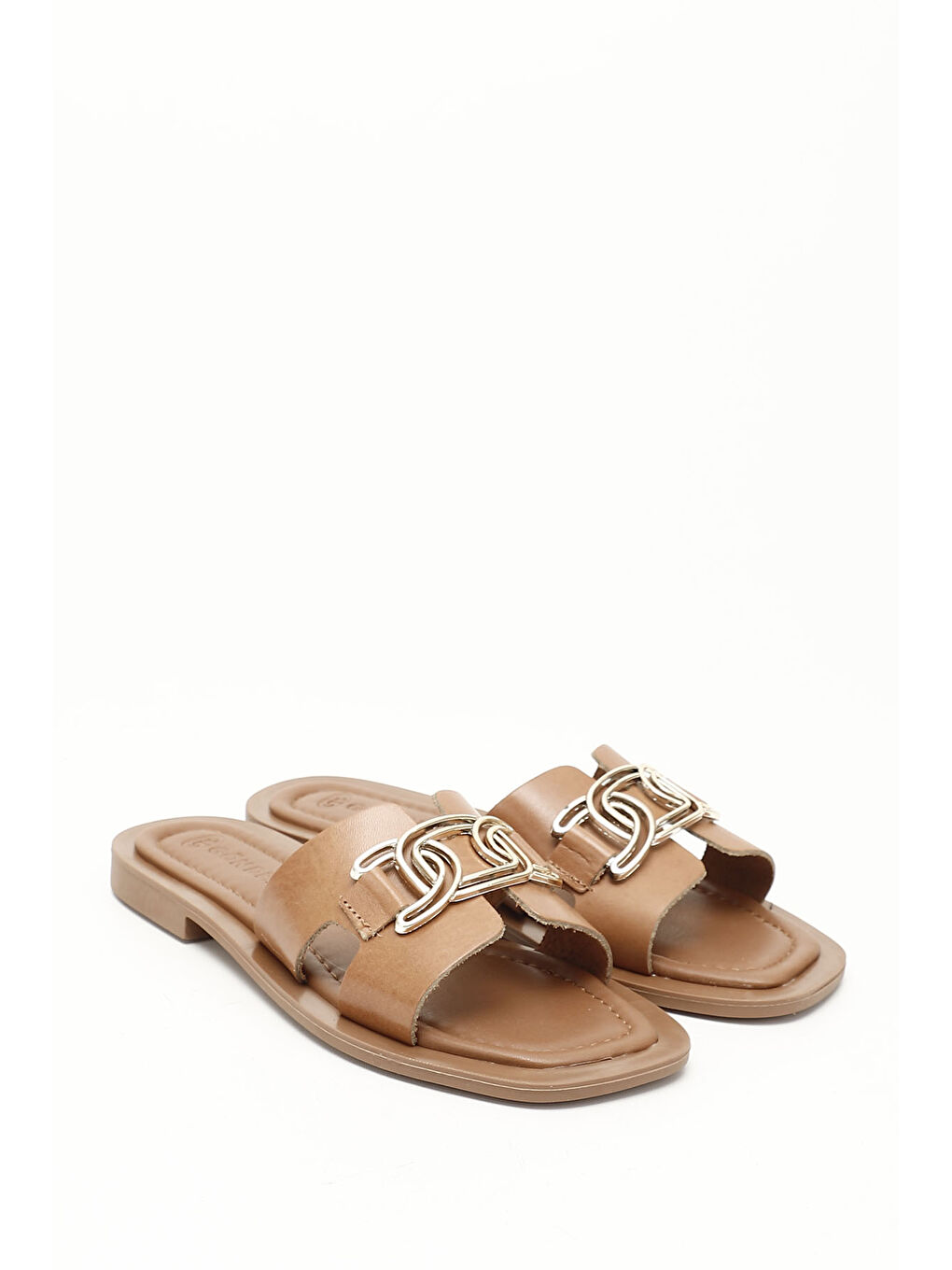 Kadın HAKİ-TABA Tokalı Hakiki Deri Terlik