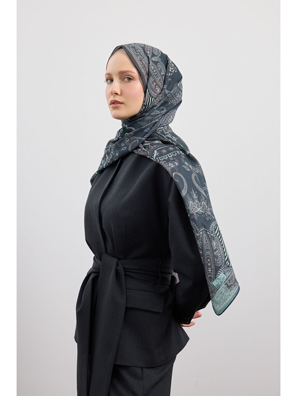 Pamuk Şal Shadow Gri-1