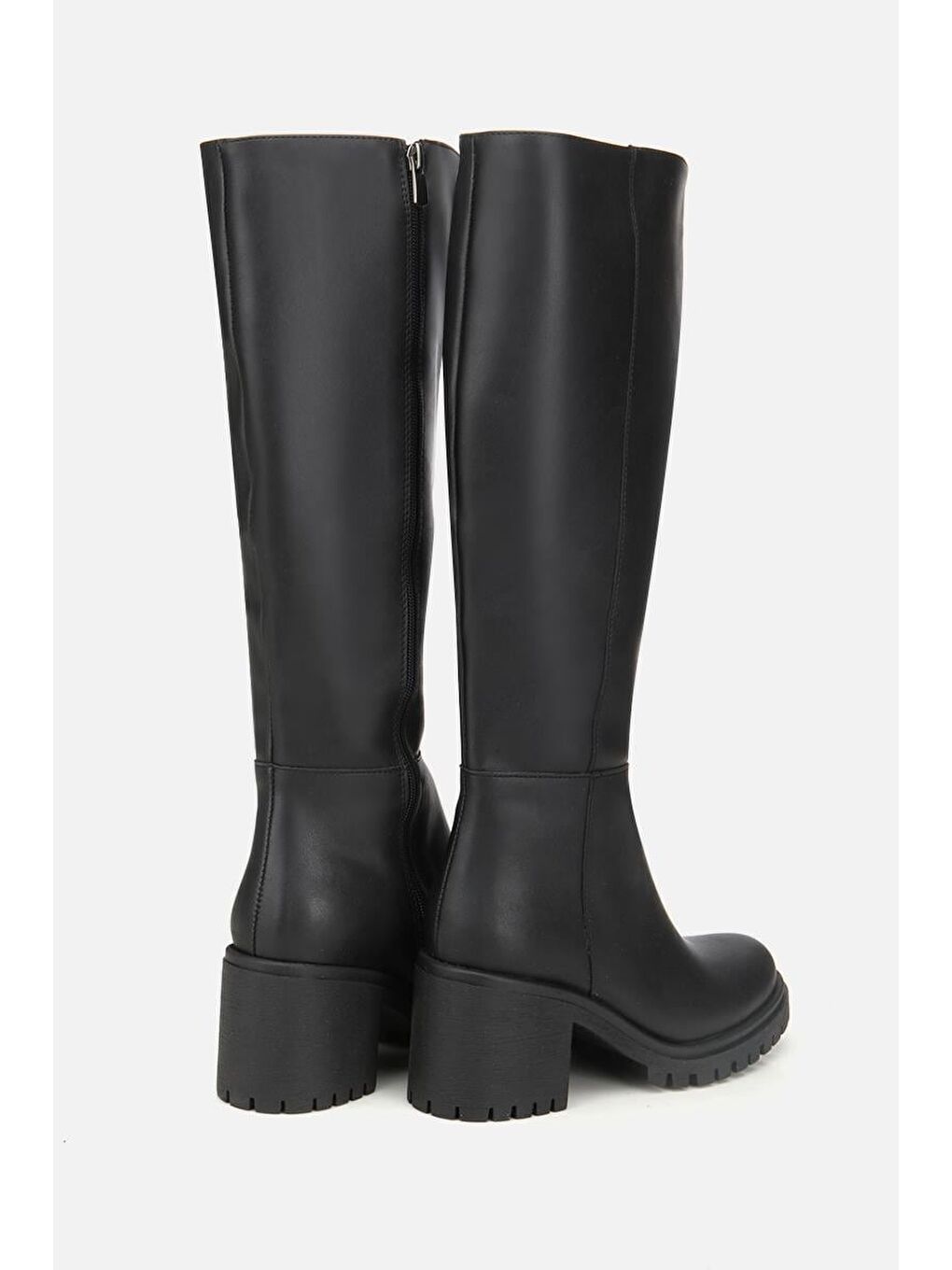 Kadın Siyah Kalın Tabanlı Topuklu Çizme-3