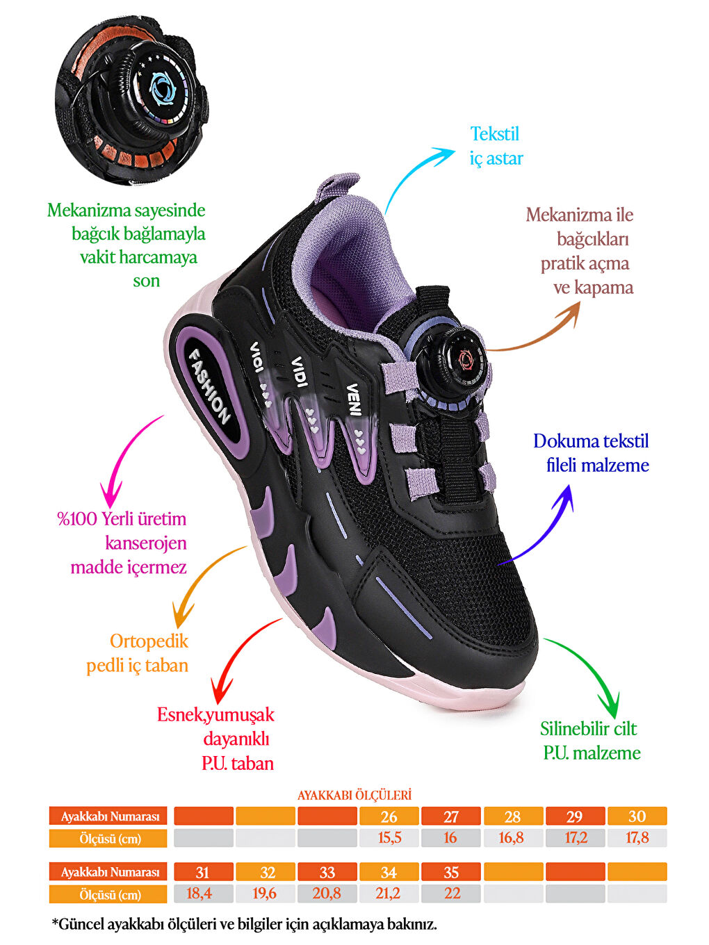 Siyah Gary Hafif Taban Bağcık Mekanizmalı Kız Çocuk Spor Ayakkabı-1