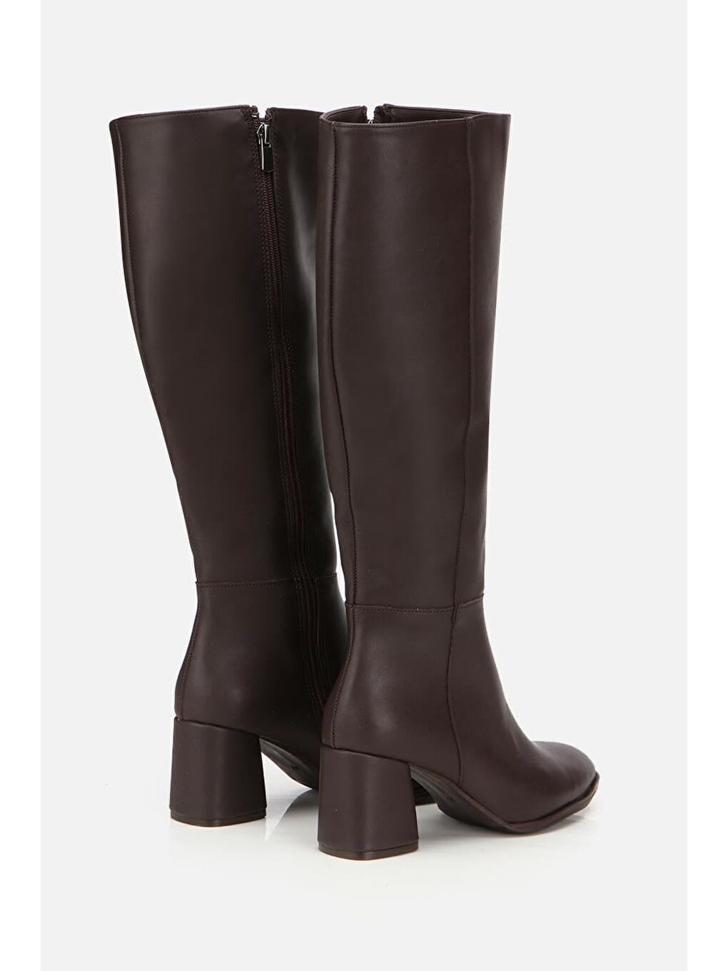 Kadın Kahverengi Dikiş Detaylı Topuklu Çizme-2