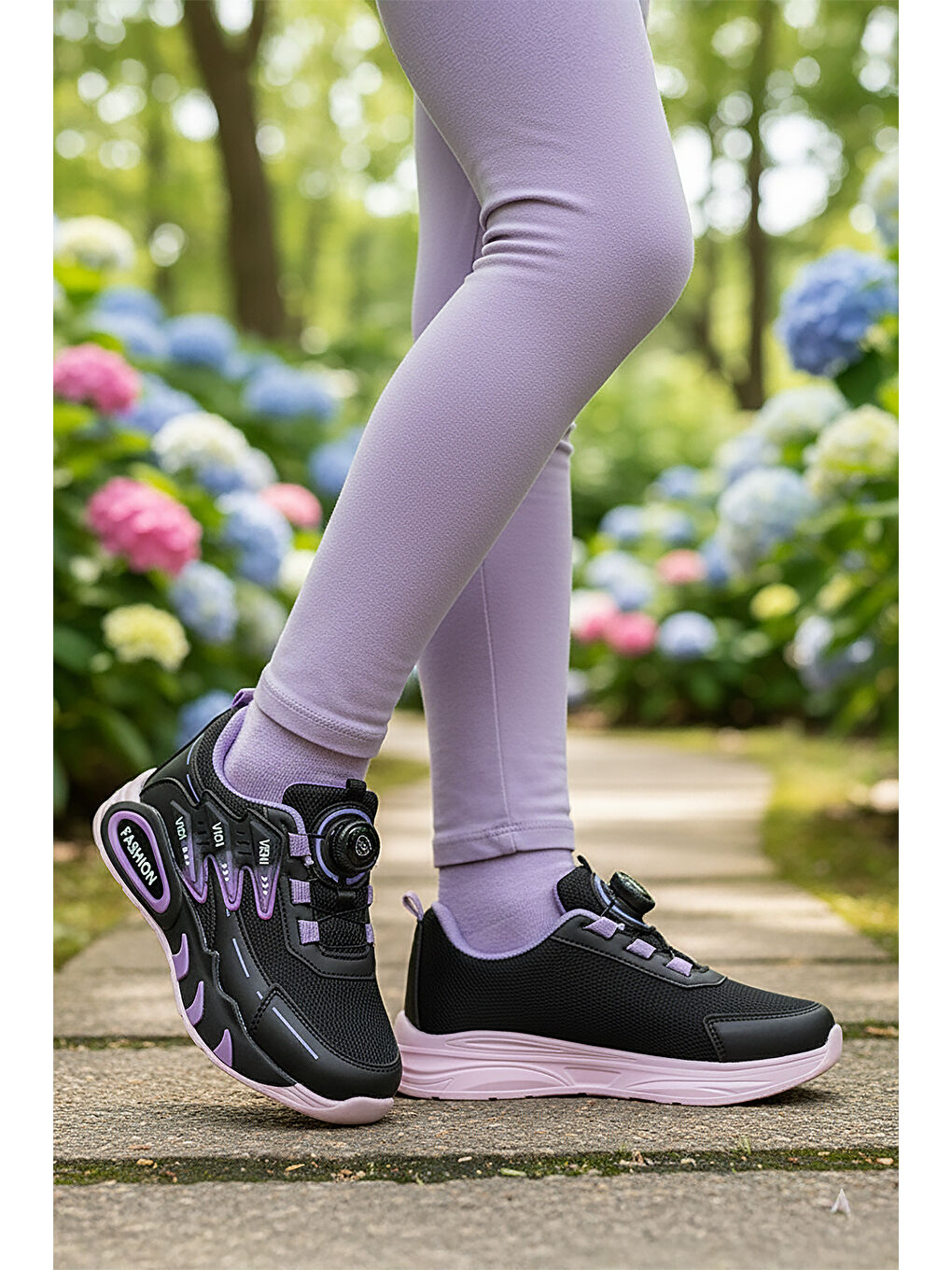 Siyah Gary Hafif Taban Bağcık Mekanizmalı Kız Çocuk Spor Ayakkabı-2