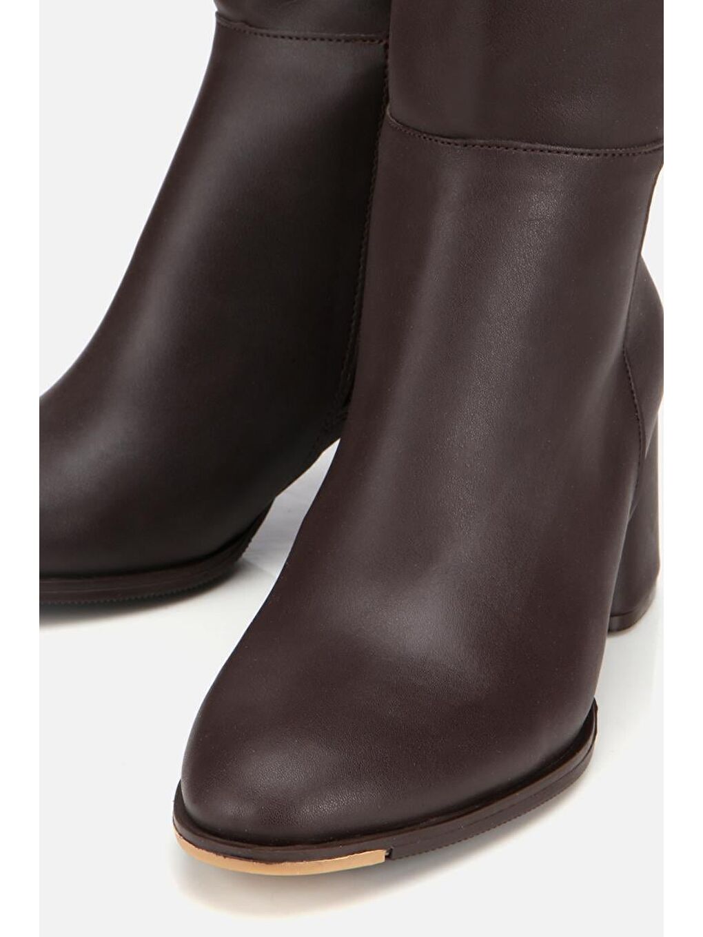 Kadın Kahverengi Dikiş Detaylı Topuklu Çizme-3