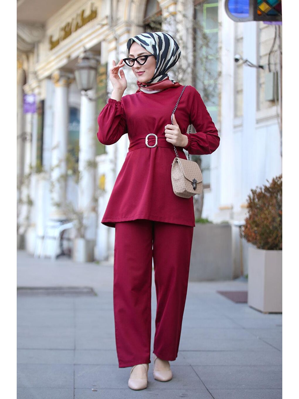 Orta Bordo Tunik Kadın Pantolon- 1366-1