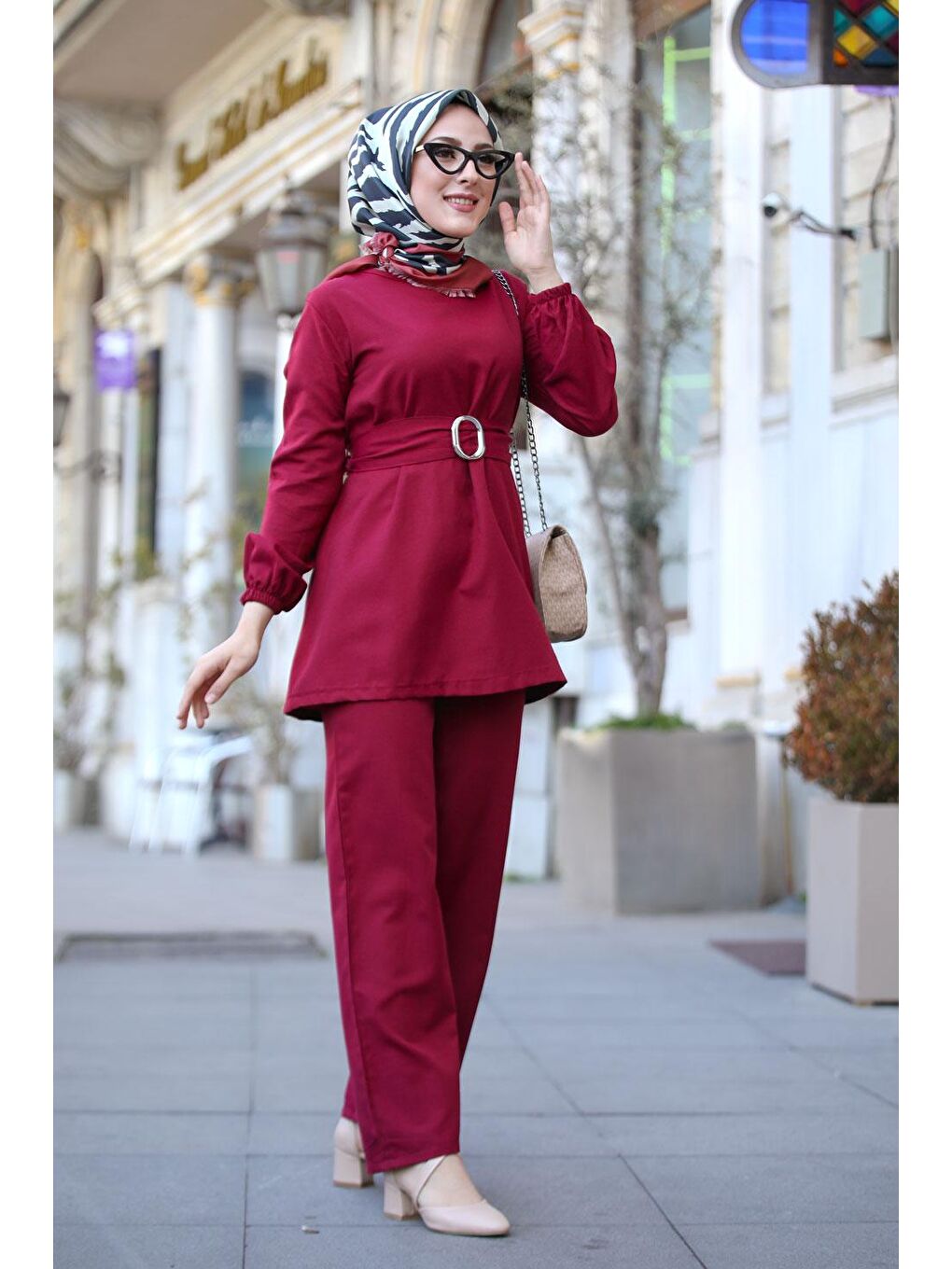 Orta Bordo Tunik Kadın Pantolon- 1366-2