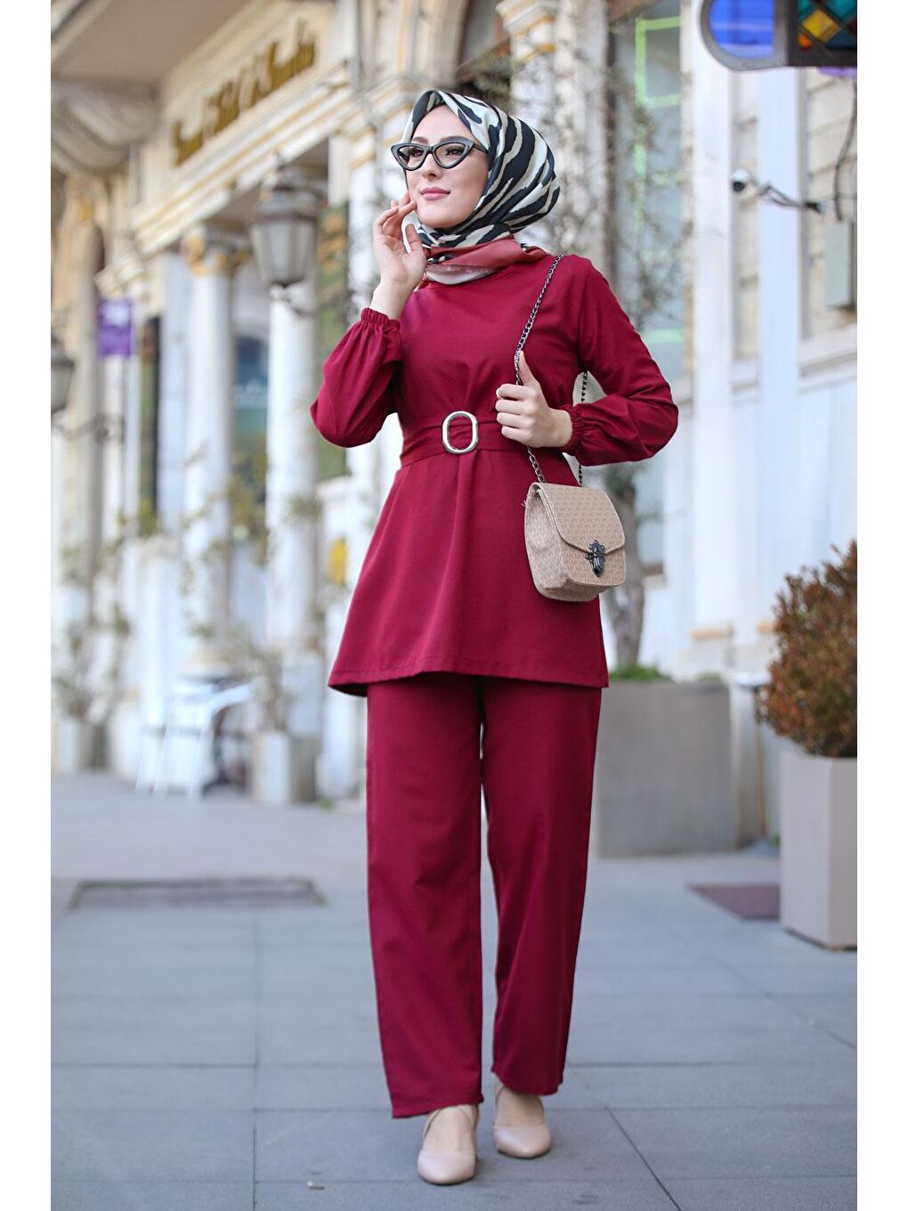 Orta Bordo Tunik Kadın Pantolon- 1366-4