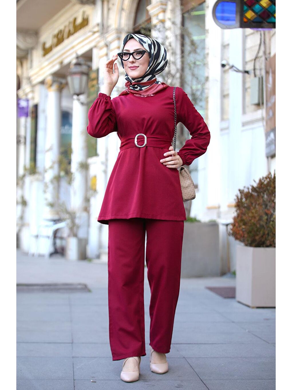 Orta Bordo Tunik Kadın Pantolon- 1366-5