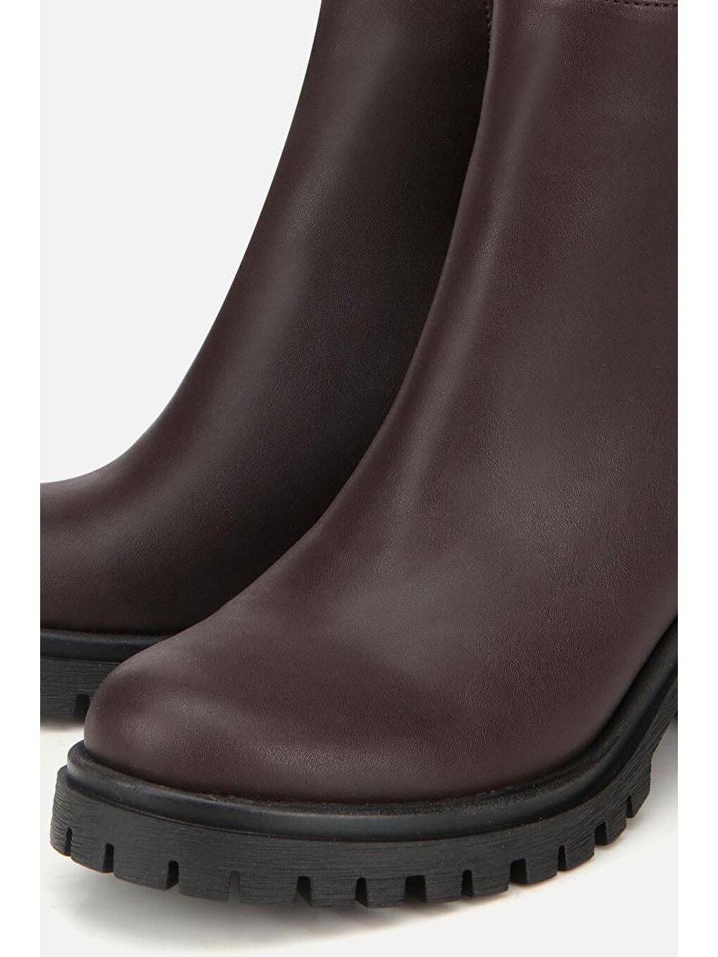 Kadın Kahverengi Kalın Tabanlı Bilekte Topuklu Bot-2