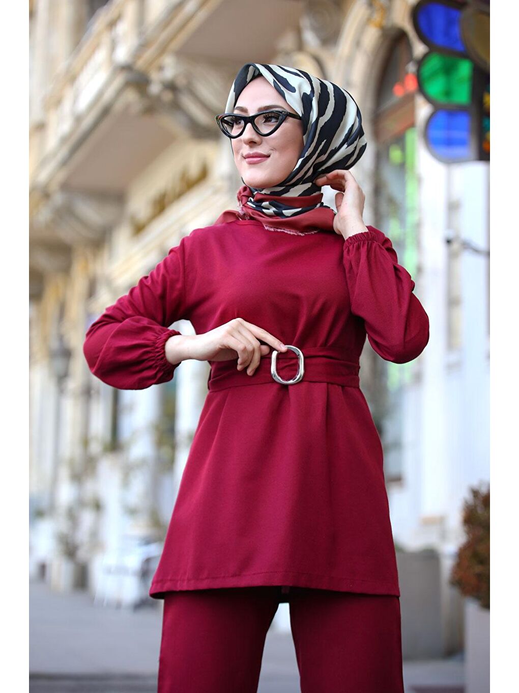 Orta Bordo Tunik Kadın Pantolon- 1366-6