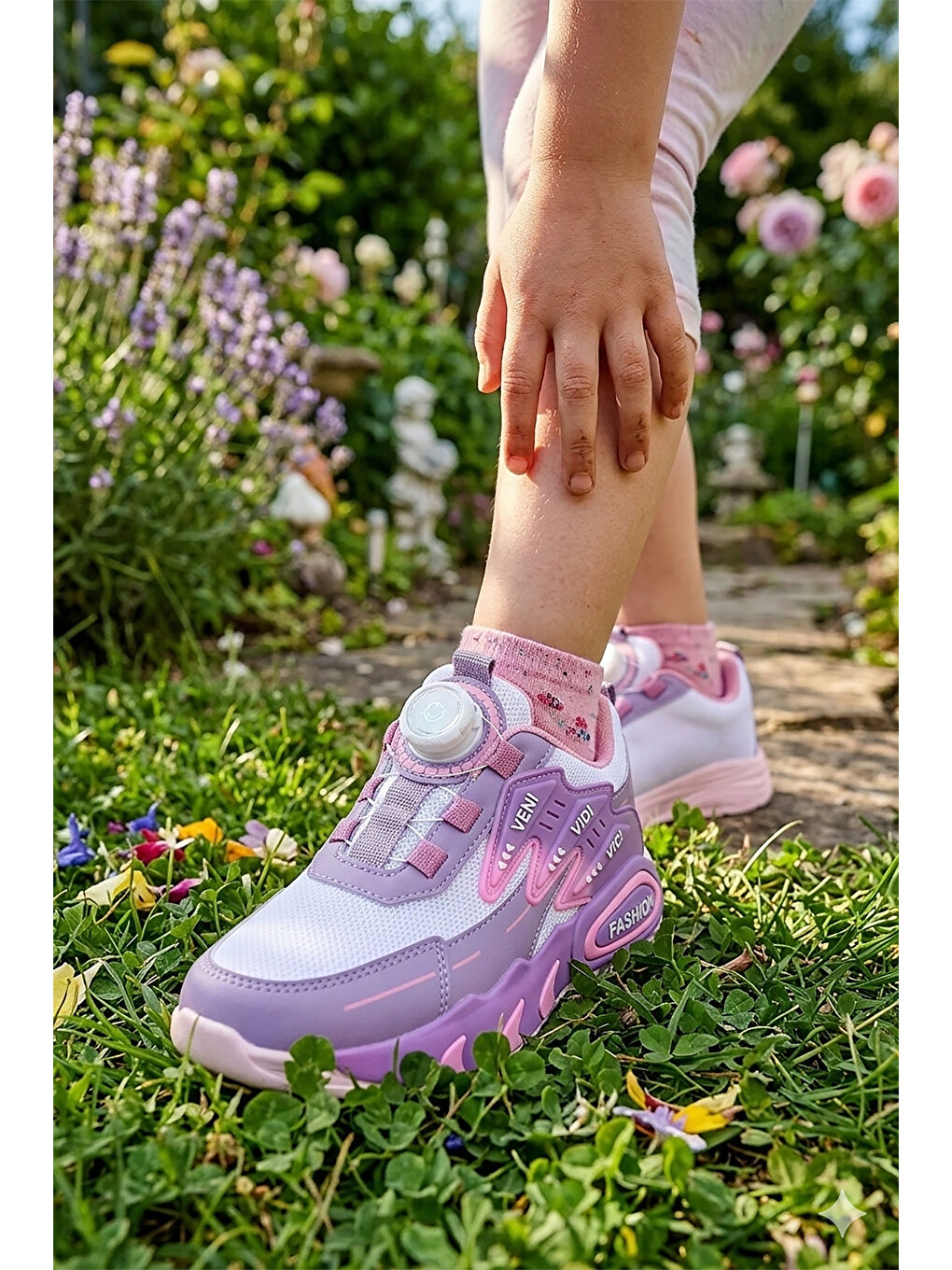 Lila Gary Hafif Taban Bağcık Mekanizmalı Kız Çocuk Spor Ayakkabı-2