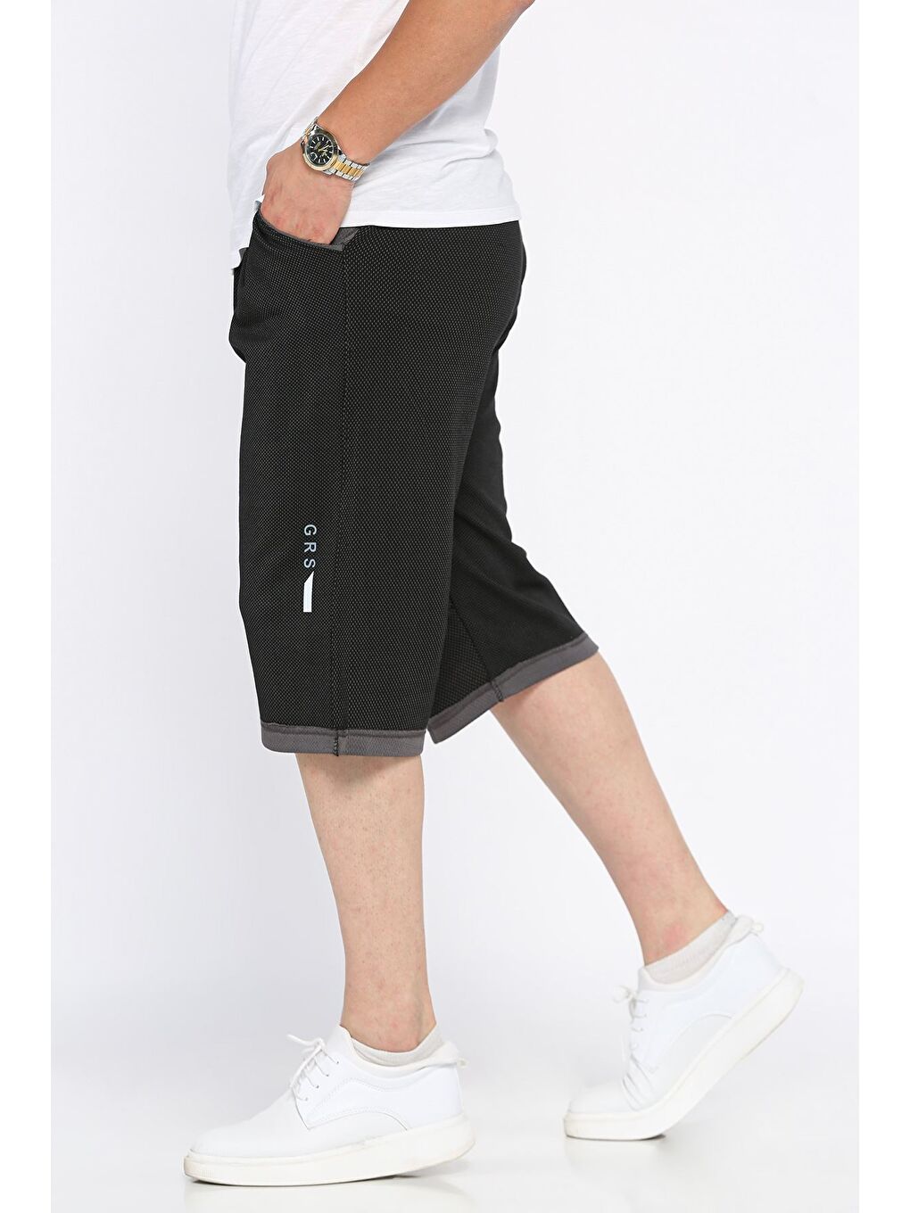 Antrasit Erkek Bel Bağlamalı Kapri-1