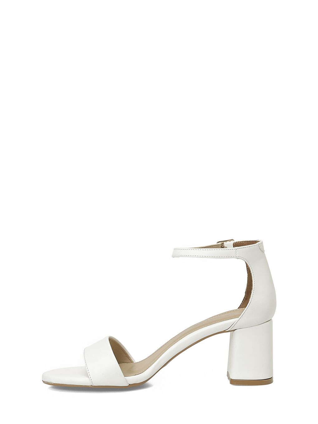 26S-326 Beyaz Kadın Topuklu Sandalet-2