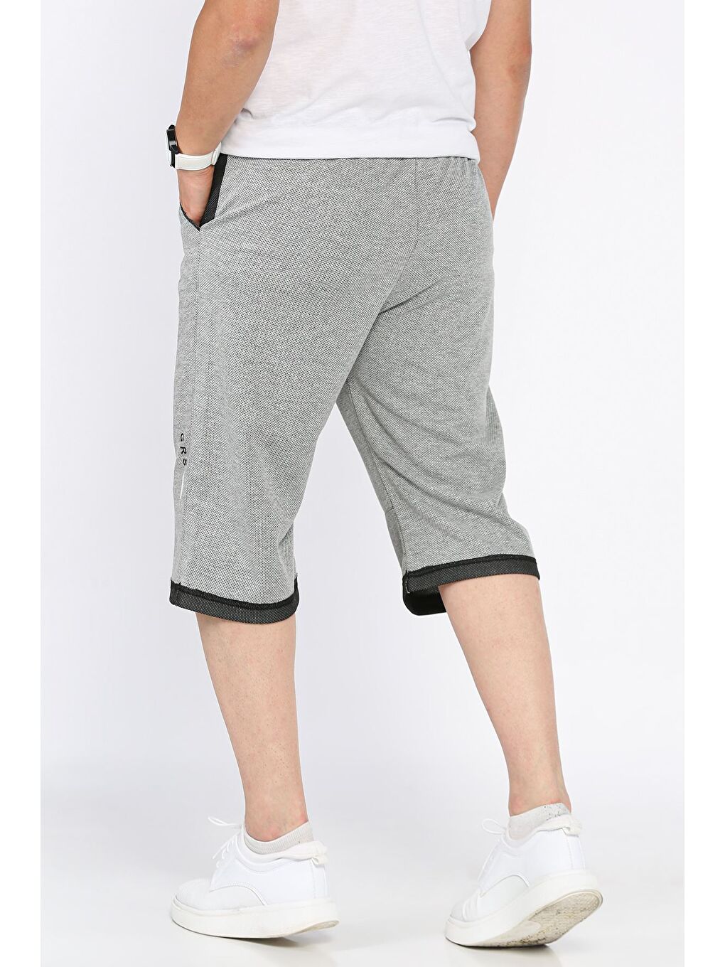 Gri Erkek Bel Bağlamalı Kapri-2