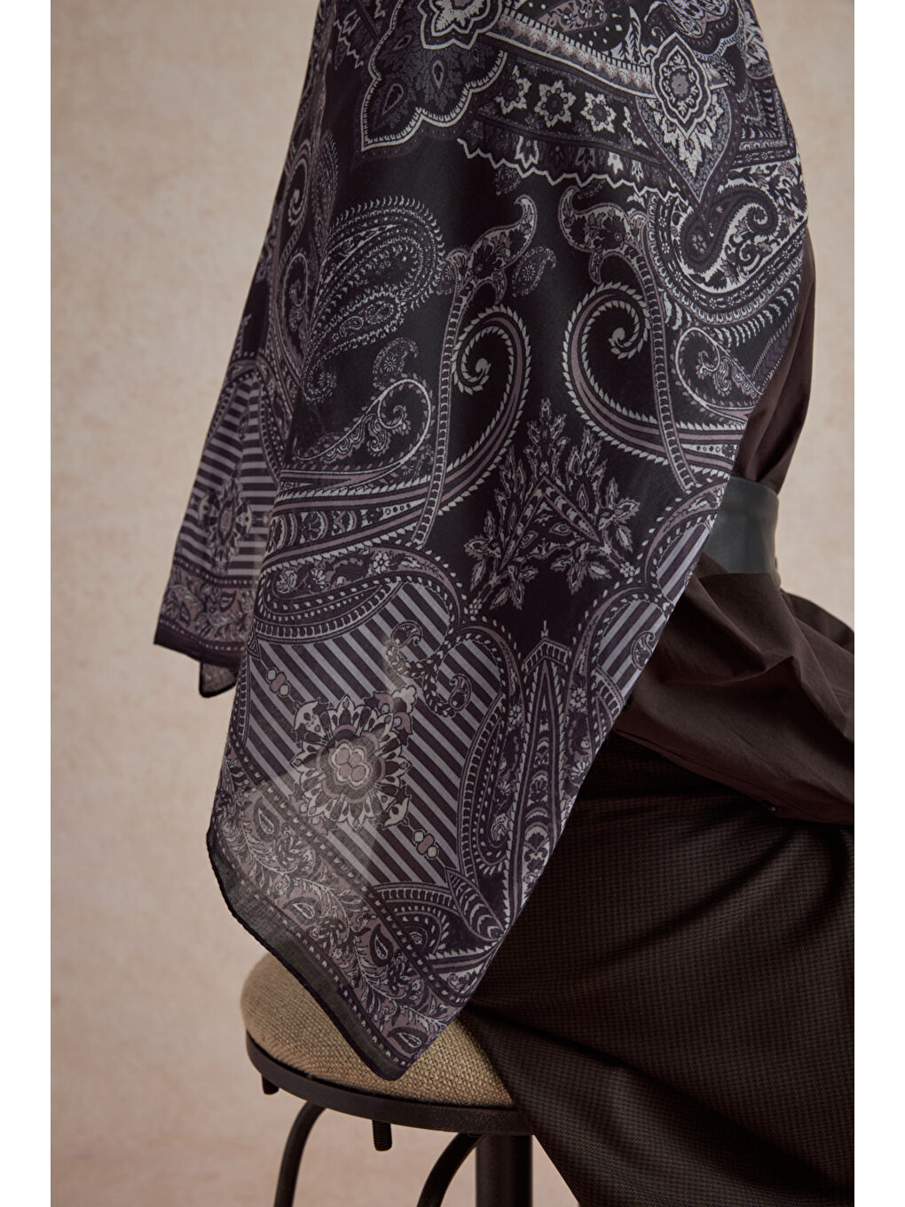 Pamuk Şal Shadow Koyu Mor-3