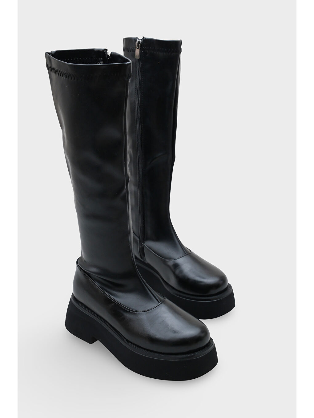 Siyah Betsy Uzun Çekmeli Kadın Binici Çizme-1