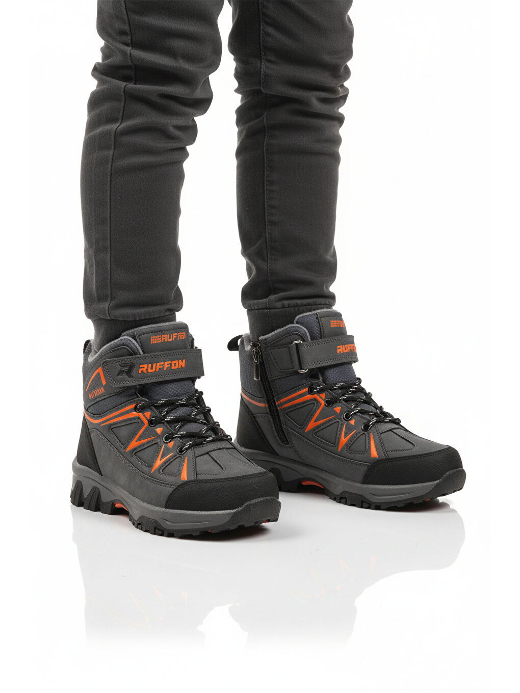 Gri Füme Turuncu Polarlı Kaymaz Çocuk Outdoor Bot 2301 F