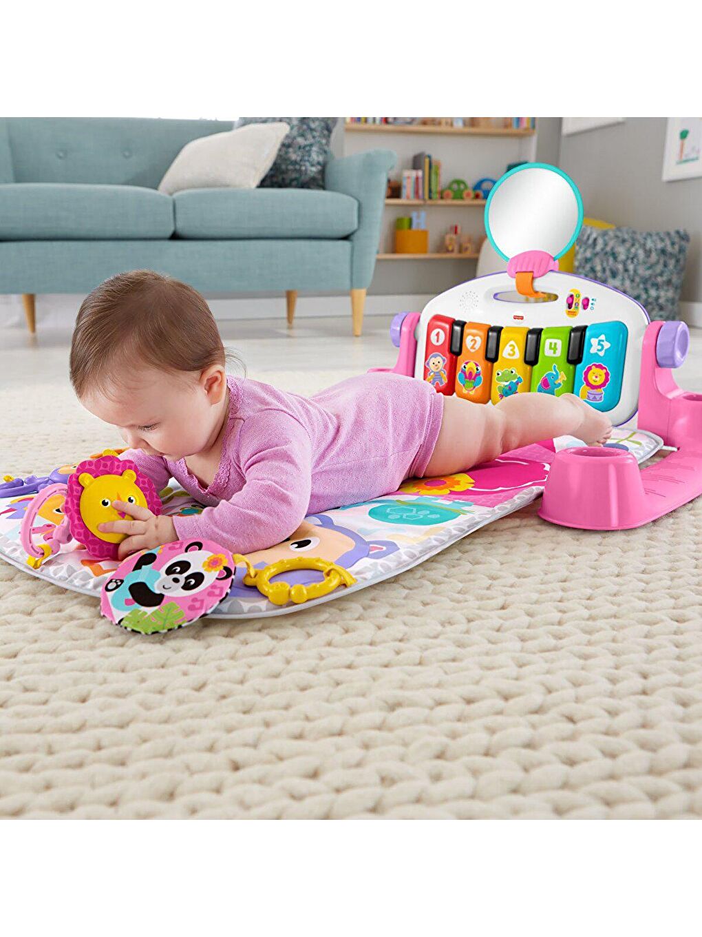 FISHER PRICE Karışık Piyanolu Jimnastik Merkezi Pembe Delüks - Türkçe - 1