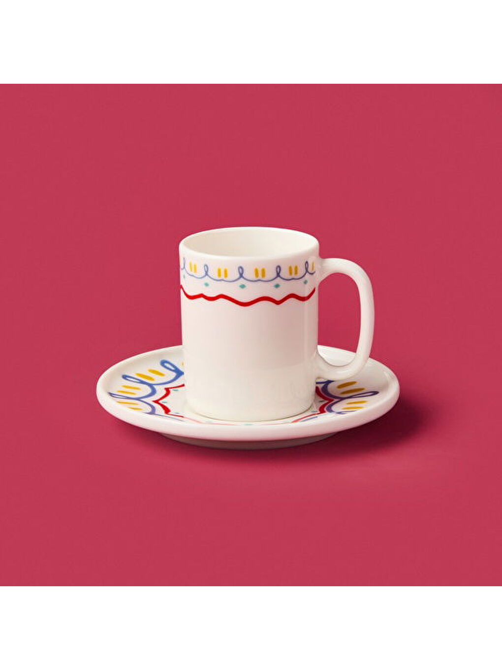 Karışık Kitchen Bonjour Magique Kahve 4 Parça Kahve Fincan Takımı - Renkli-1