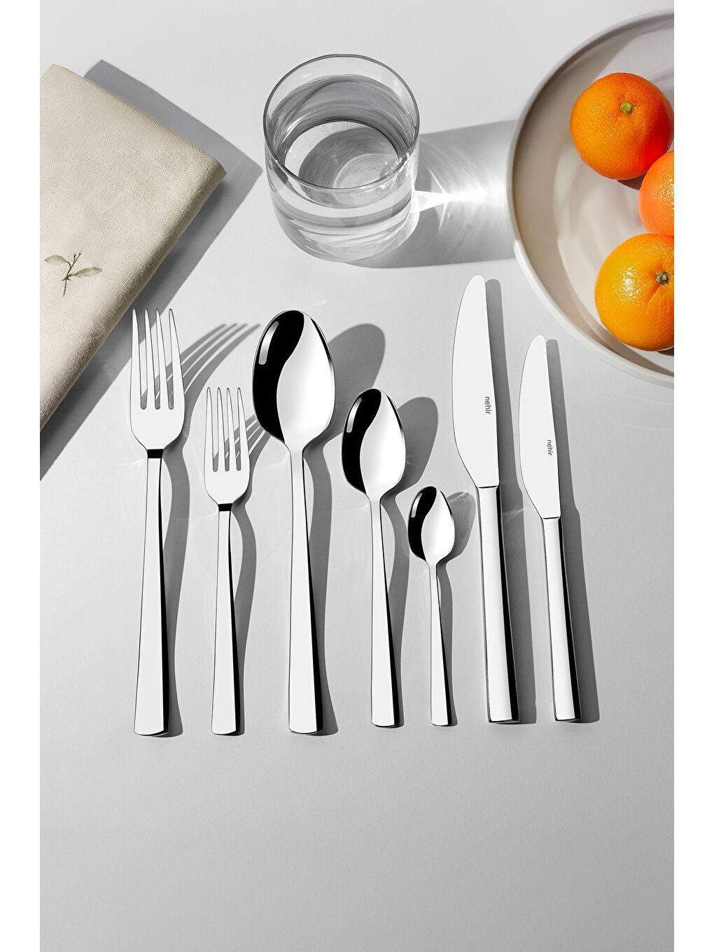 Gri Deniz Sade 12 Kişilik 89 Parça Kutulu Çatal Kaşık Bıçak Takımı