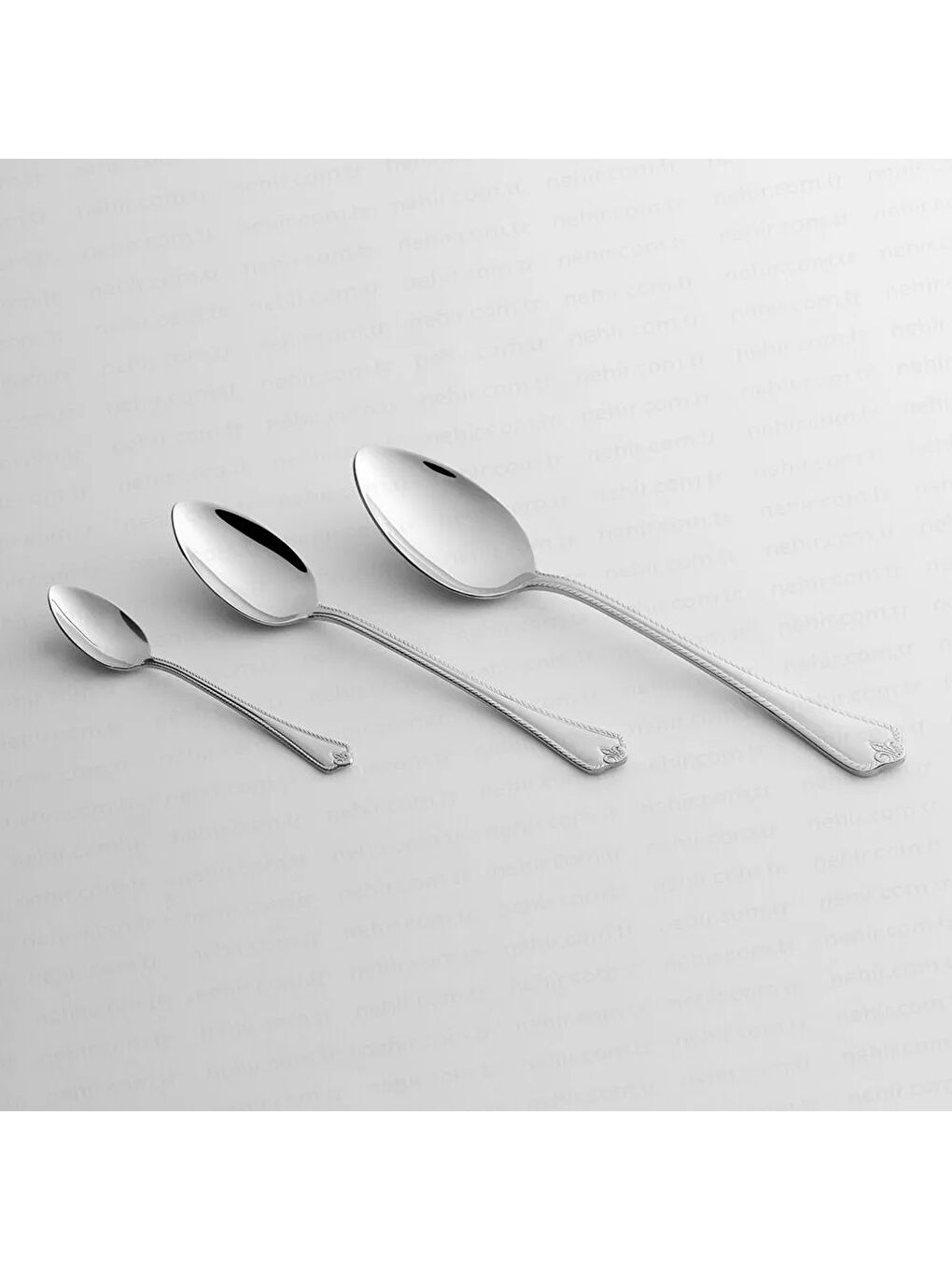 Gri Fulya Sade 12 Kişilik 60 Parça Çatal Kaşık Takımı-2