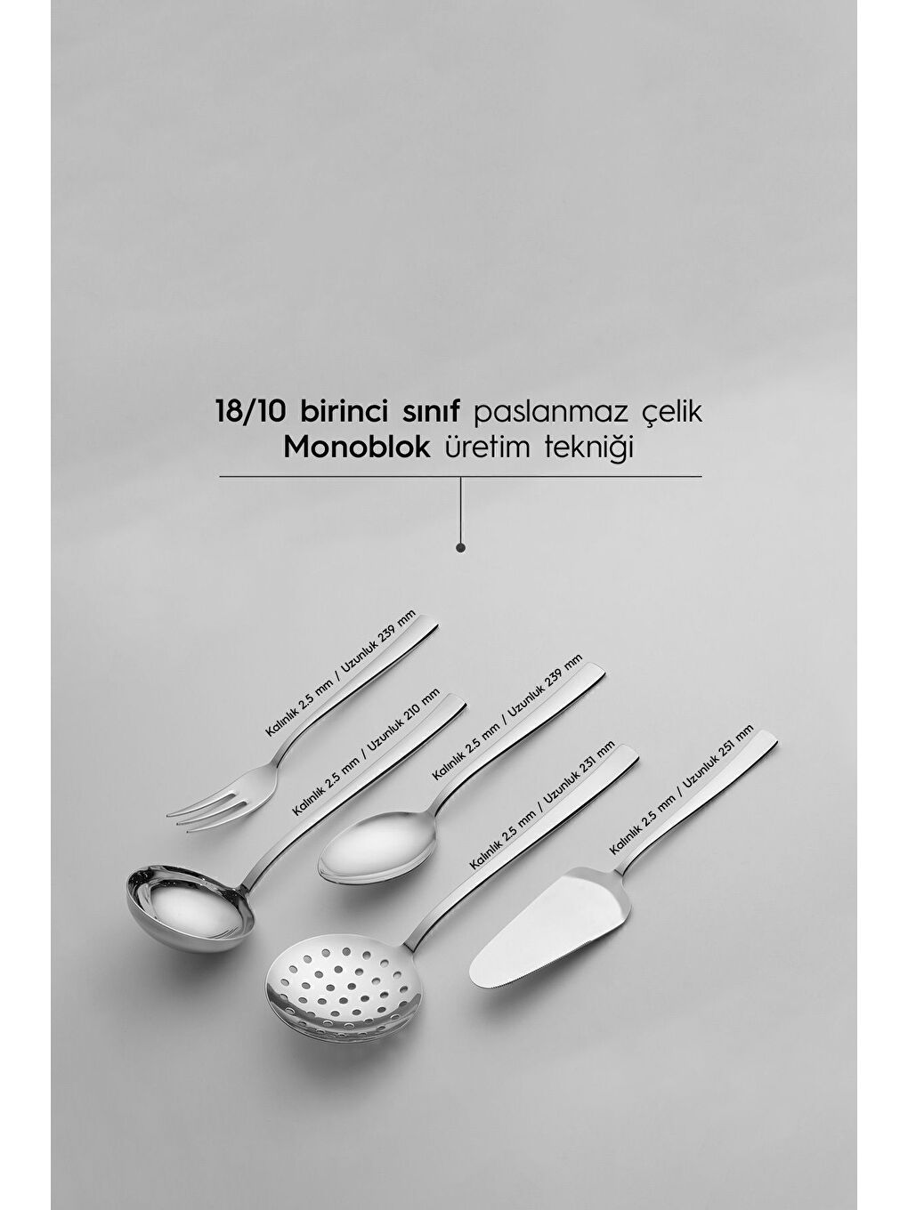 Gri Deniz Sade 12 Kişilik 89 Parça Kutulu Çatal Kaşık Bıçak Takımı-3