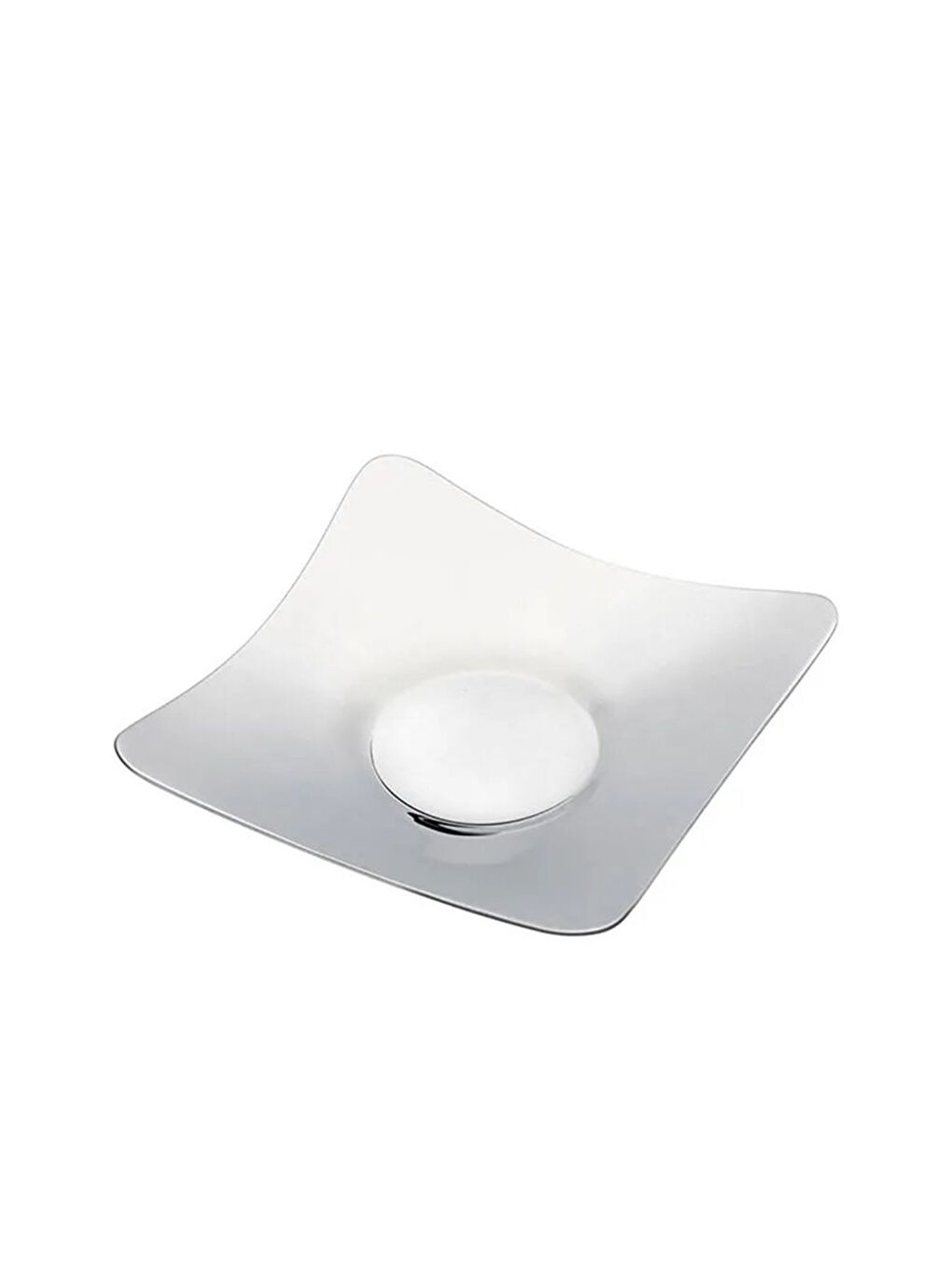 Gri Karanfil Sade 18/10 Paslanmaz Çelik 12 Adet Çay Tabağı 9 x 9 cm-1